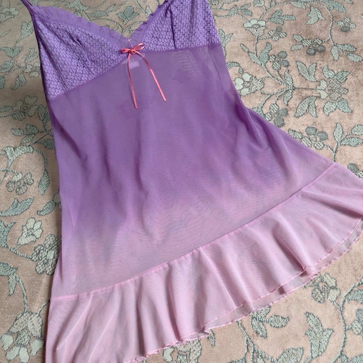 Victoria's Secret Victoria’s Secret Purple Pink Mesh Slip Dress (M–L) Size L / US 10 / IT 46 - 10 Thumbnail