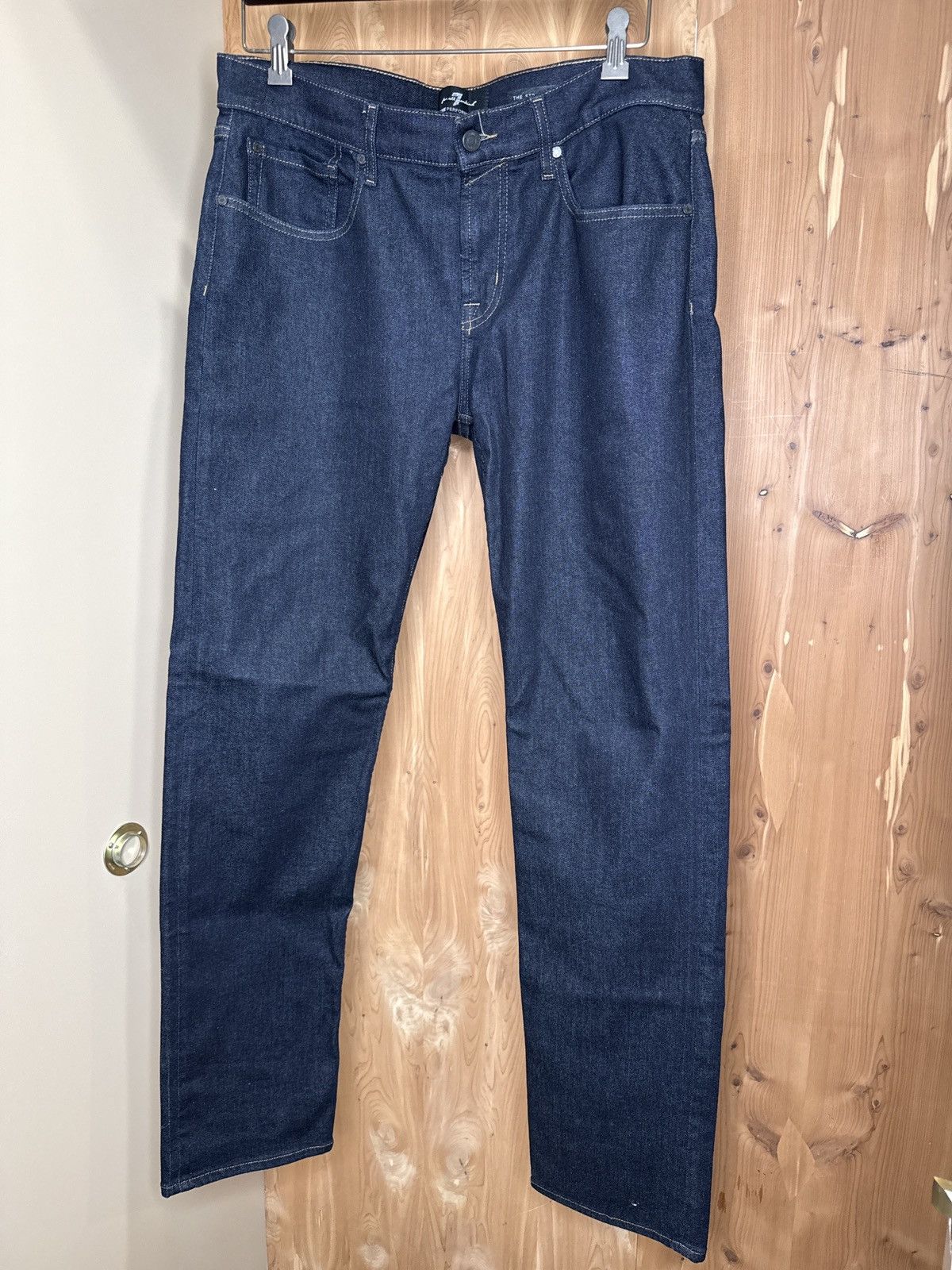 7 For All Mankind 7 for all mankind straight stretch jeans Size US 34 / EU 50 - 1 Thumbnail