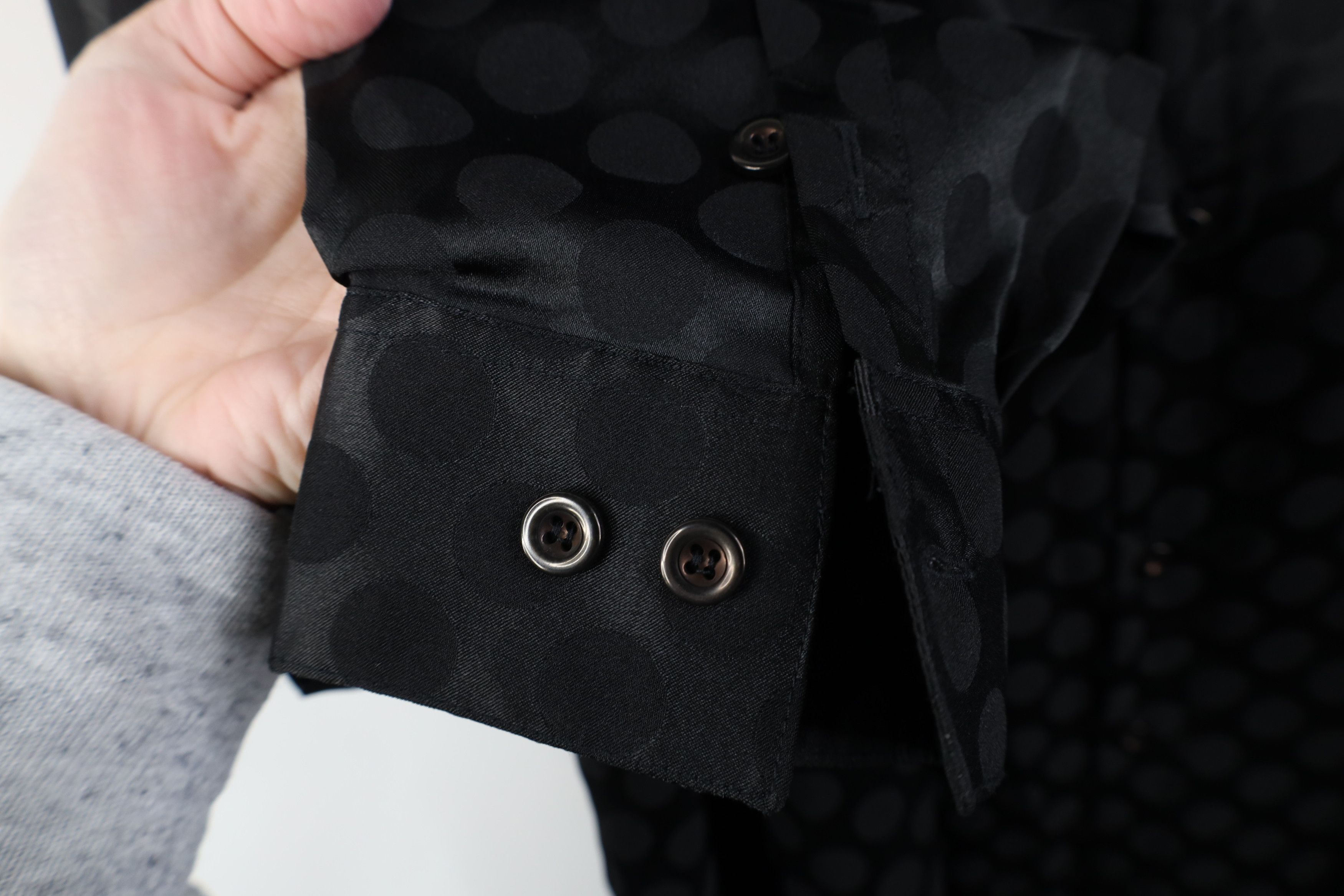 Vintage Vintage 90s Y2K Streetwear Polka Dot Button Shirt Black Size US XXL / EU 58 / 5 - 10 Thumbnail