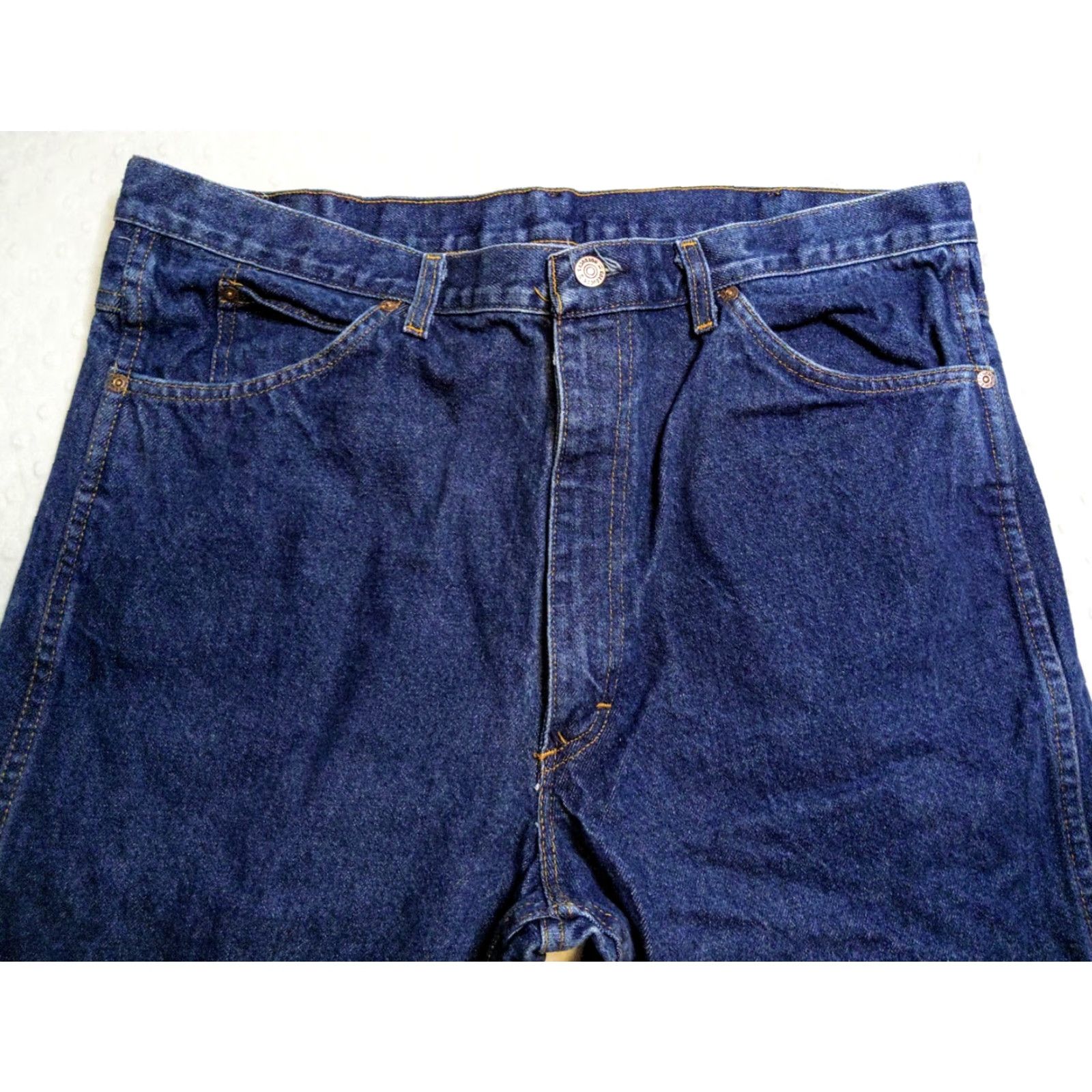 Sears VINTAGE Roebuck & Co. Jeans Mens 40x30 Blue 5-Pocket Denim Bootcut High Rise 70s 80s USA Western Workwear Heritage Military? Size US 40 / EU 56 - 2 Thumbnail