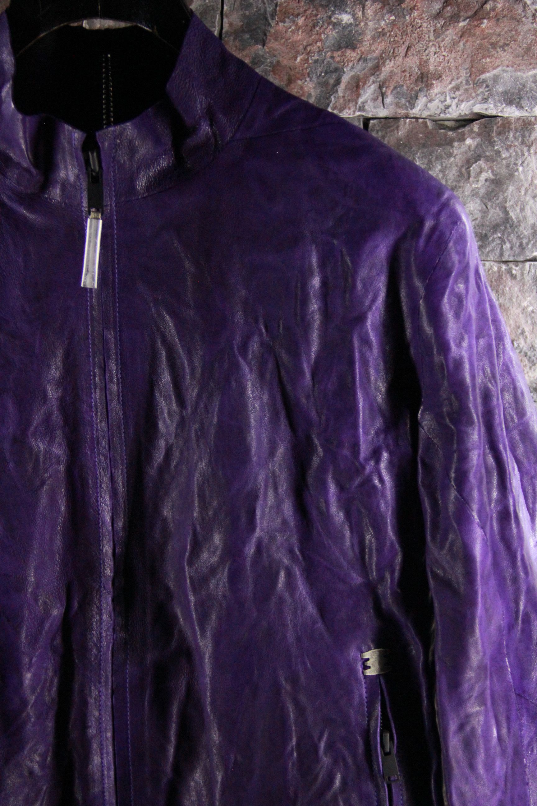 Isaac Sellam Experience Rick Owens Purple Iron Spine Leather Jacket Size US L / EU 52-54 / 3 - 5 Thumbnail