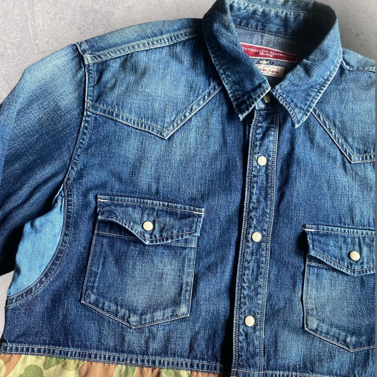FDMTL FDMTL Denim Mix Camo Shirt Size US XL / EU 56 / 4 - 2 Thumbnail