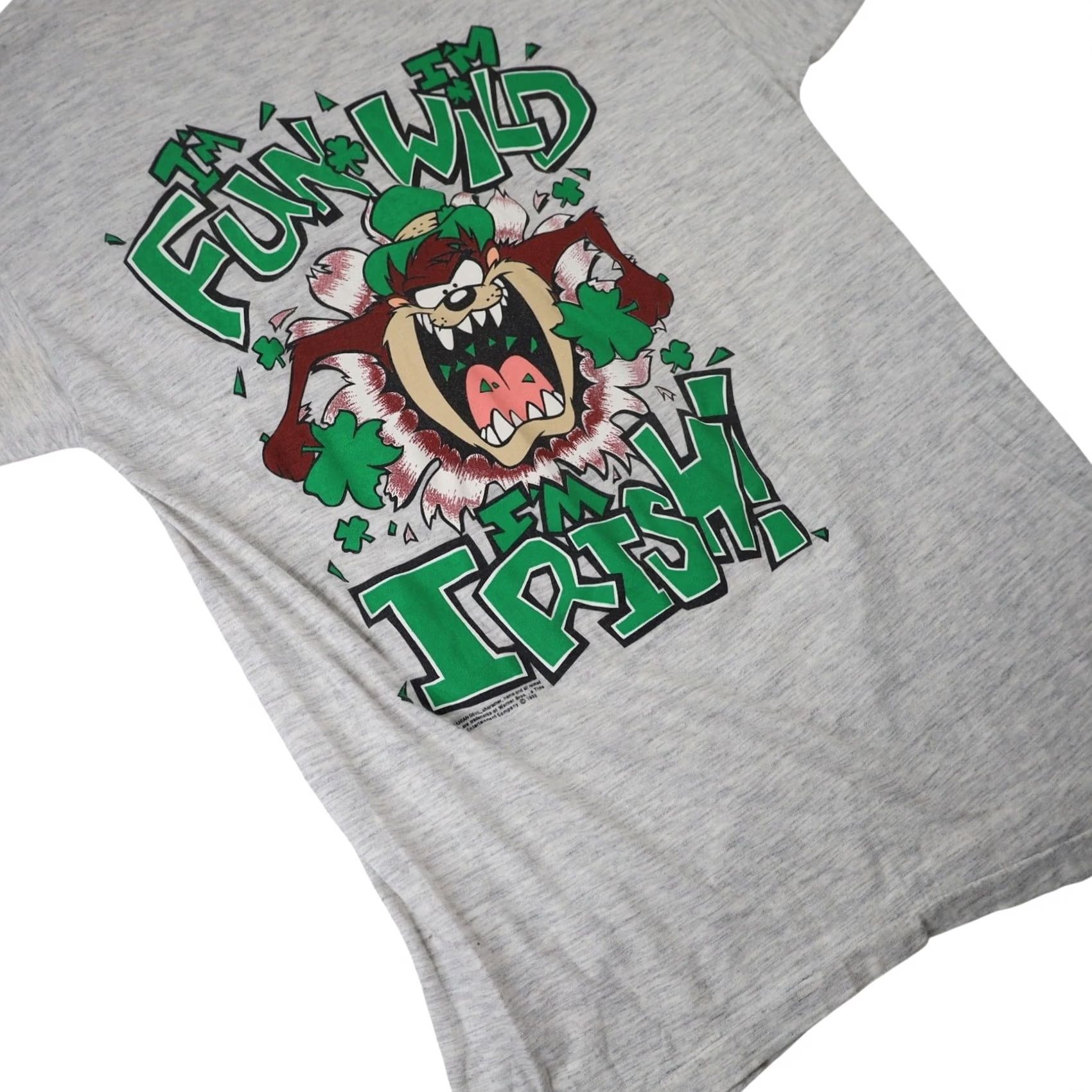 Vintage VINTAGE Taz "Im Irish" St Patrick's Day Graphic T Shirt Mens M Gray Size US M / EU 48-50 / 2 - 3 Thumbnail