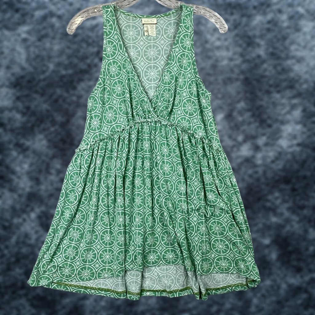 Vintage Womens Matilda Jane Tank Top S Green Sleeveless Tunic Scoop Neck Casual Bohemian Knit Spandex Viscose Stretch Shirt Girls Womens Size S / US 4 / IT 40 - 1 Thumbnail