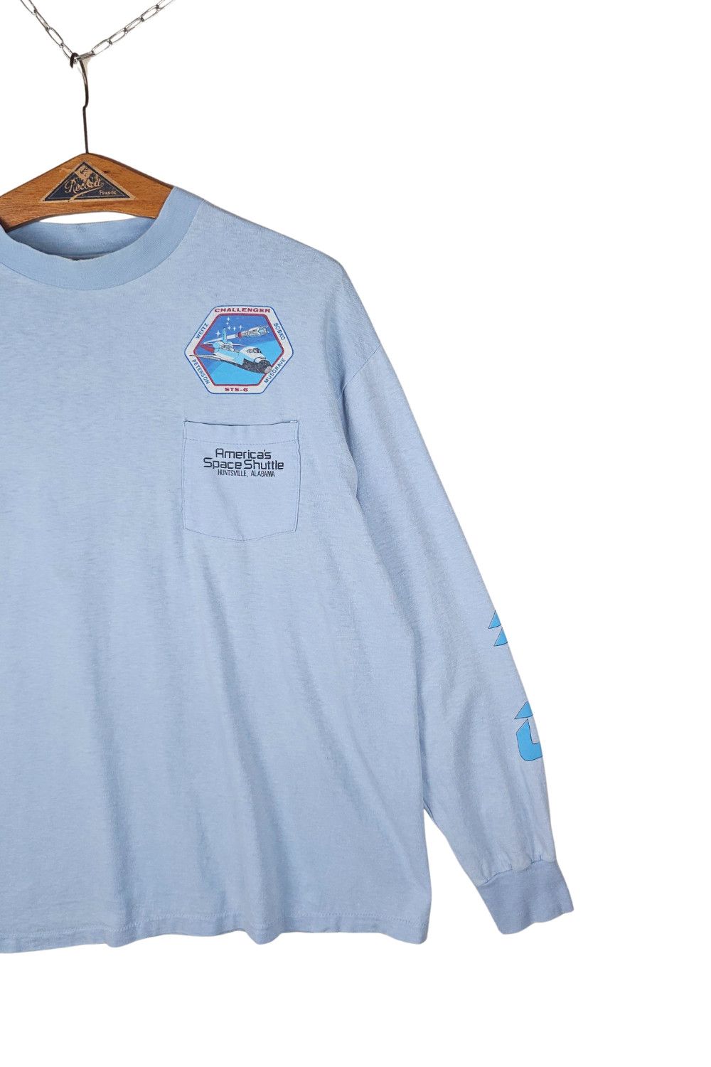 Hanes 1983 NASA Challenger STS-6 L/S Pocket Tee - Hanes Beefy Size US M / EU 48-50 / 2 - 4 Thumbnail
