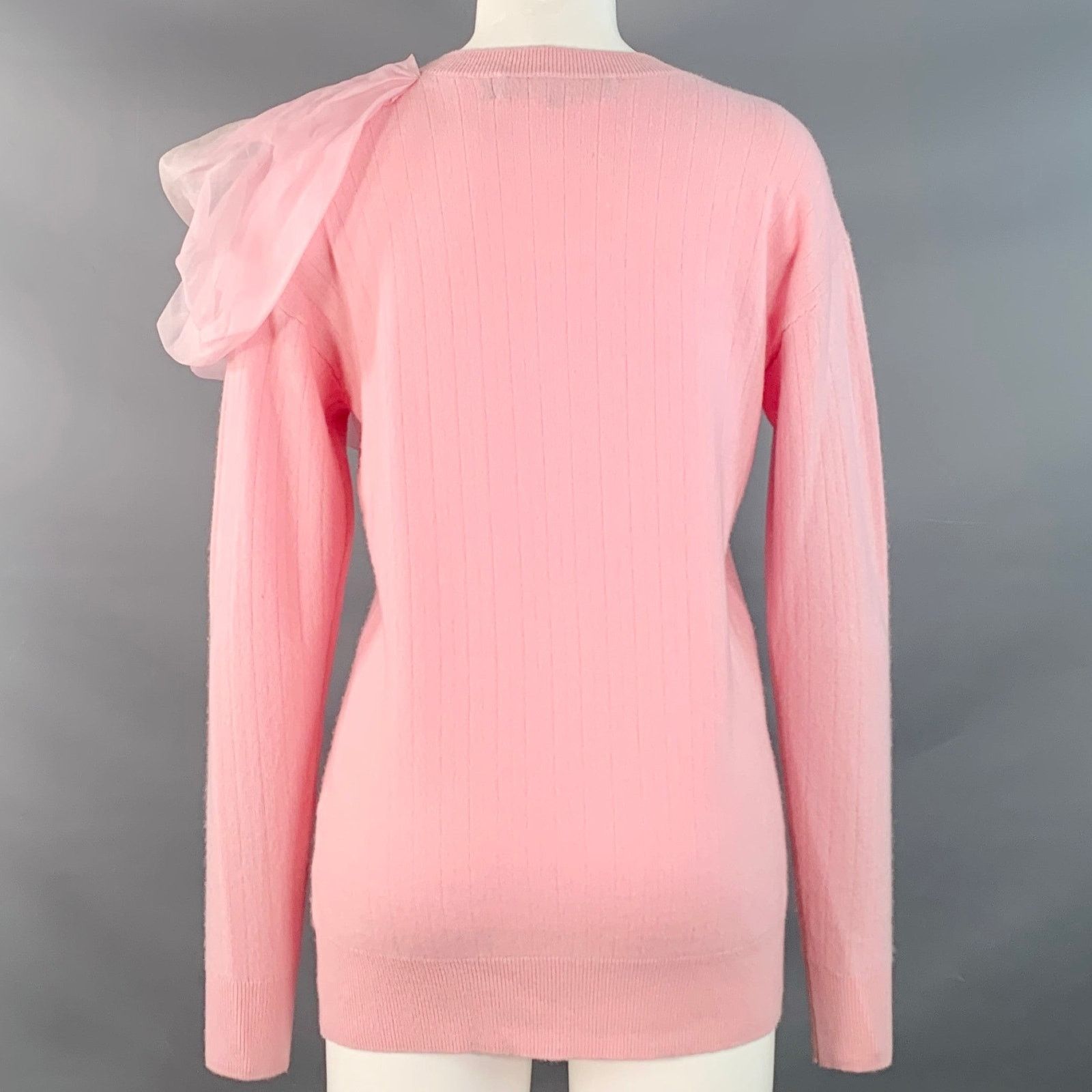 Sies Marjan XS Pink Wool Blend Knit Ruffled Crew Neck Pullover Size XS / US 0-2 / IT 36-38 - 4 Thumbnail