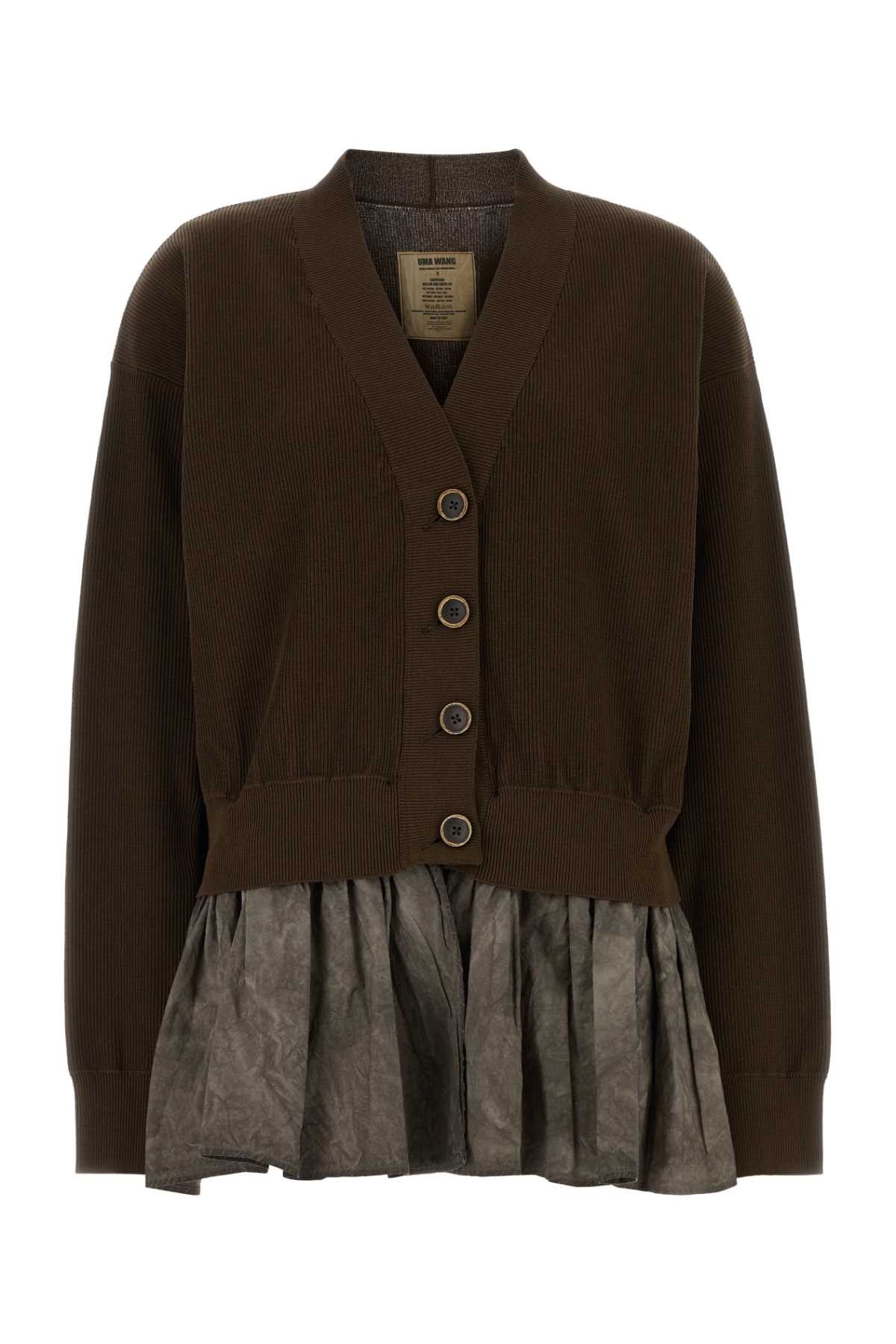 Uma Wang Brown Cotton Blend Oversize Cardigan Size M / US 6-8 / IT 42-44 - 1 Thumbnail