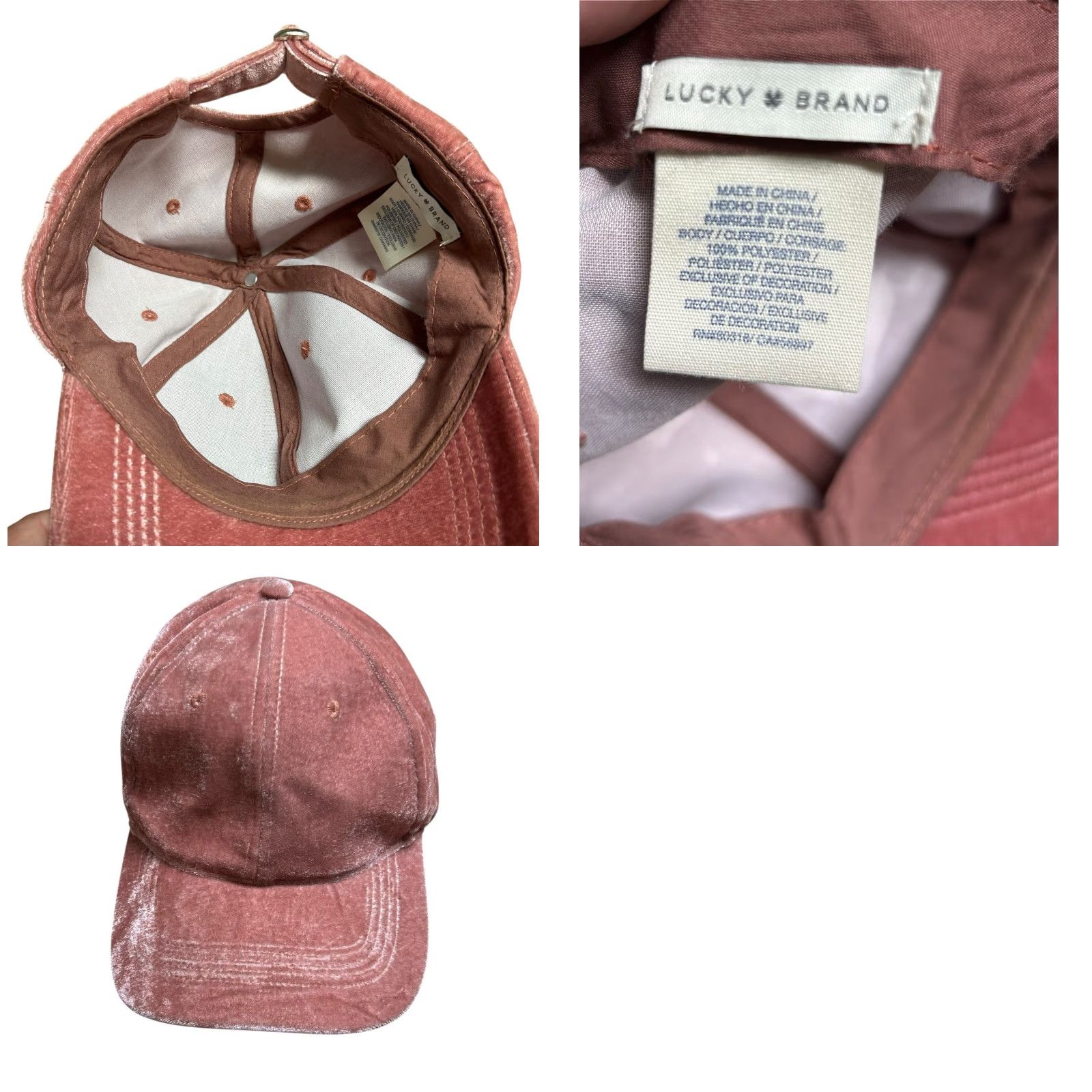 Lucky Brand Lucky Brand Pink Baseball Hat Cap Women’s Adjustable Trucker Soft Cap Baseball Hat Size ONE SIZE - 9 Thumbnail
