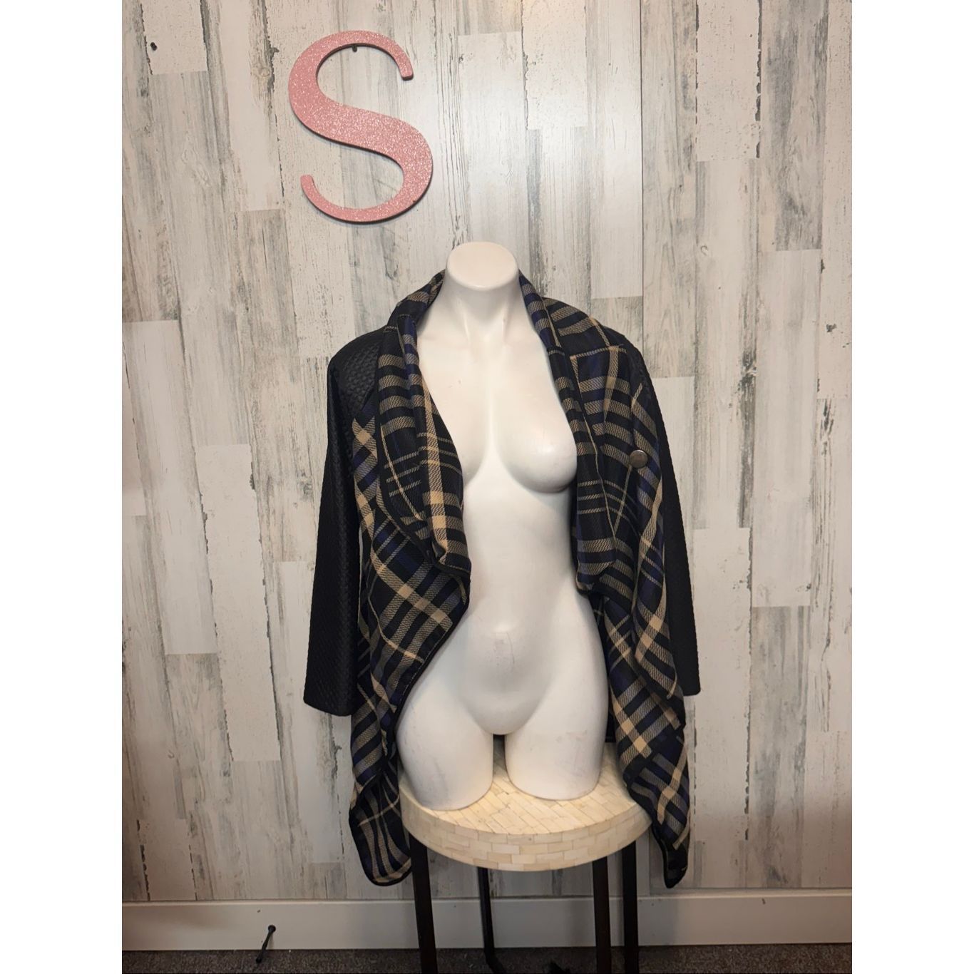 MoMA Dilay Moda Plaid Open Front Cardigan Jacket Size Small Size S / US 4 / IT 40 - 1 Thumbnail