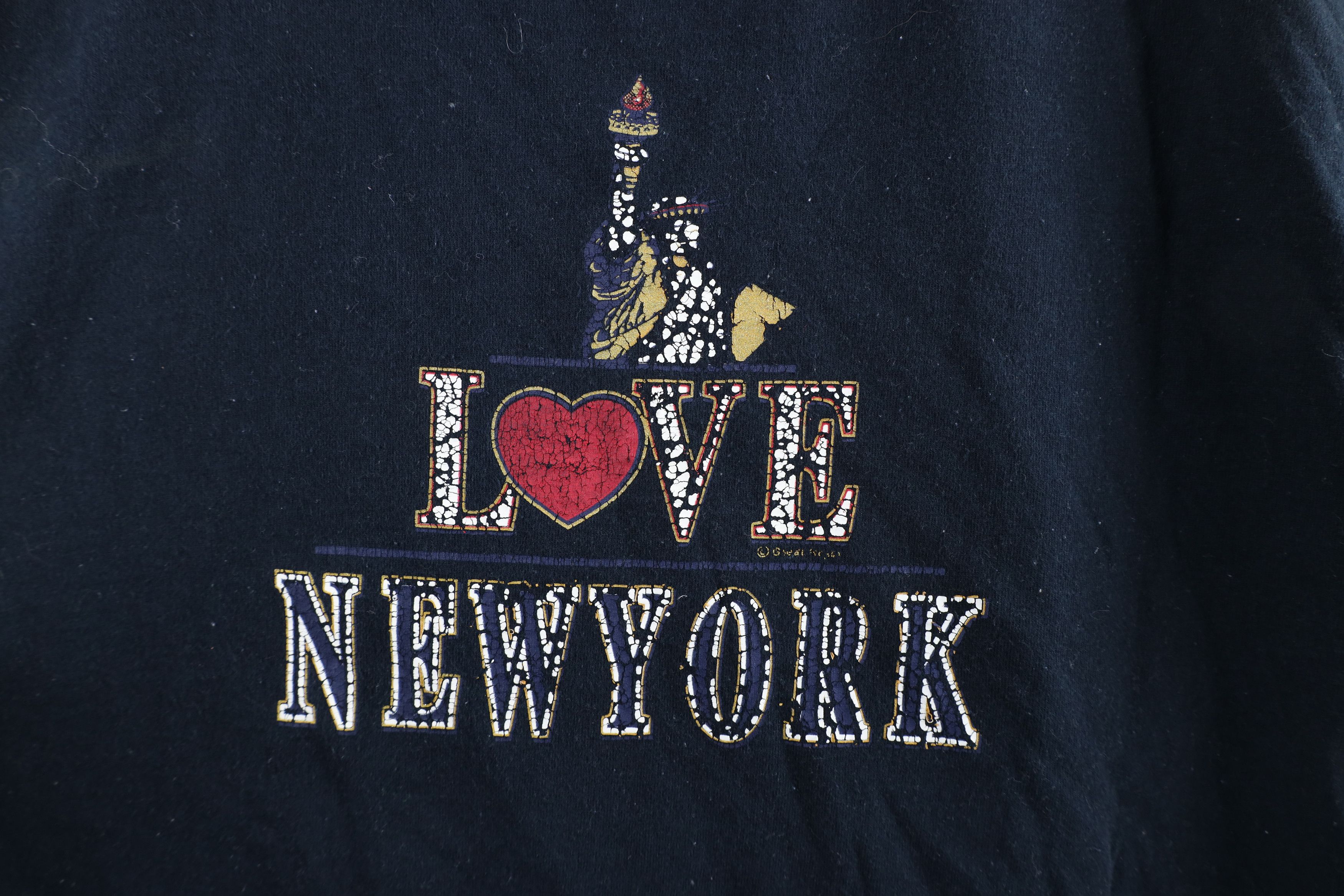 Vintage Vintage 90s Streetwear Thrashed I Love New York T-Shirt Size US XL / EU 56 / 4 - 4 Thumbnail