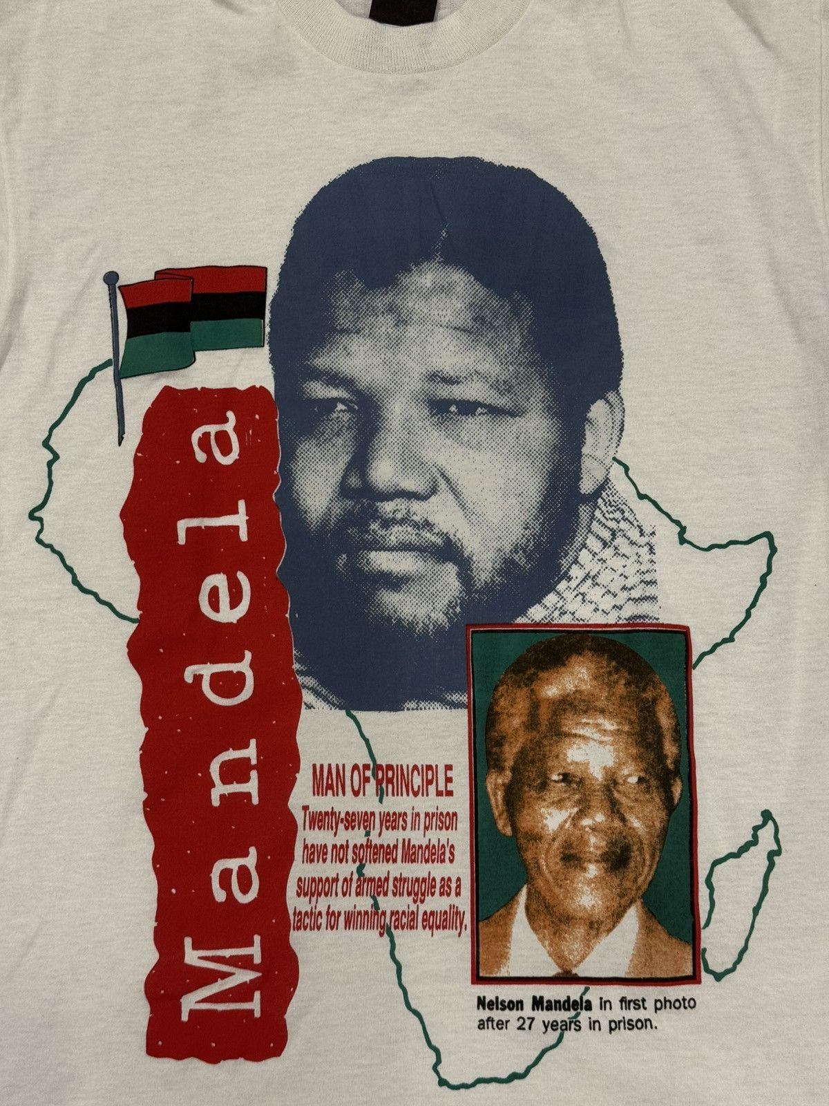Vintage VINTAGE Nelson Mandela Shirt Adult M White 90s T-Shirt Mens Size US M / EU 48-50 / 2 - 2 Thumbnail