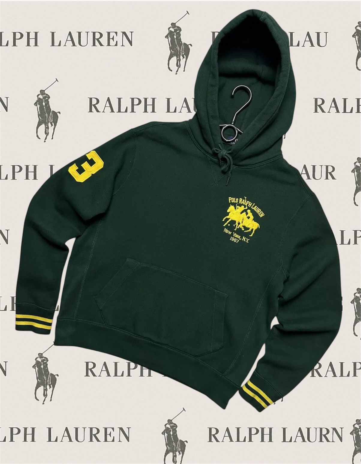 Polo Ralph Lauren Vintage polo Ralph Lauren green hoodie big logo number Size US M / EU 48-50 / 2 - 1 Thumbnail