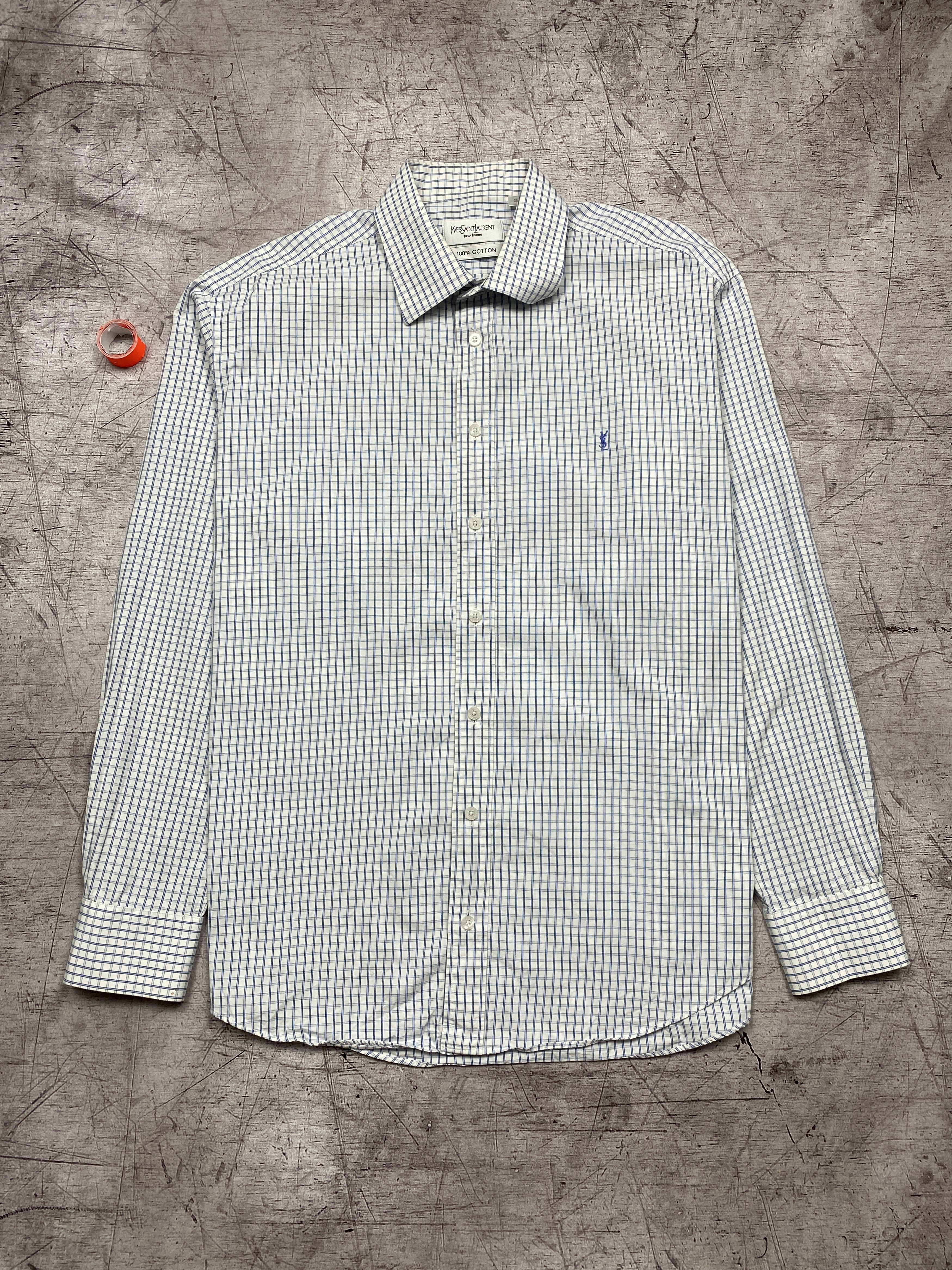 Yves Saint Laurent Yves Saint Laurent YSL Vintage Mens Long Sleeve Shirt Size US L / EU 52-54 / 3 - 1 Thumbnail