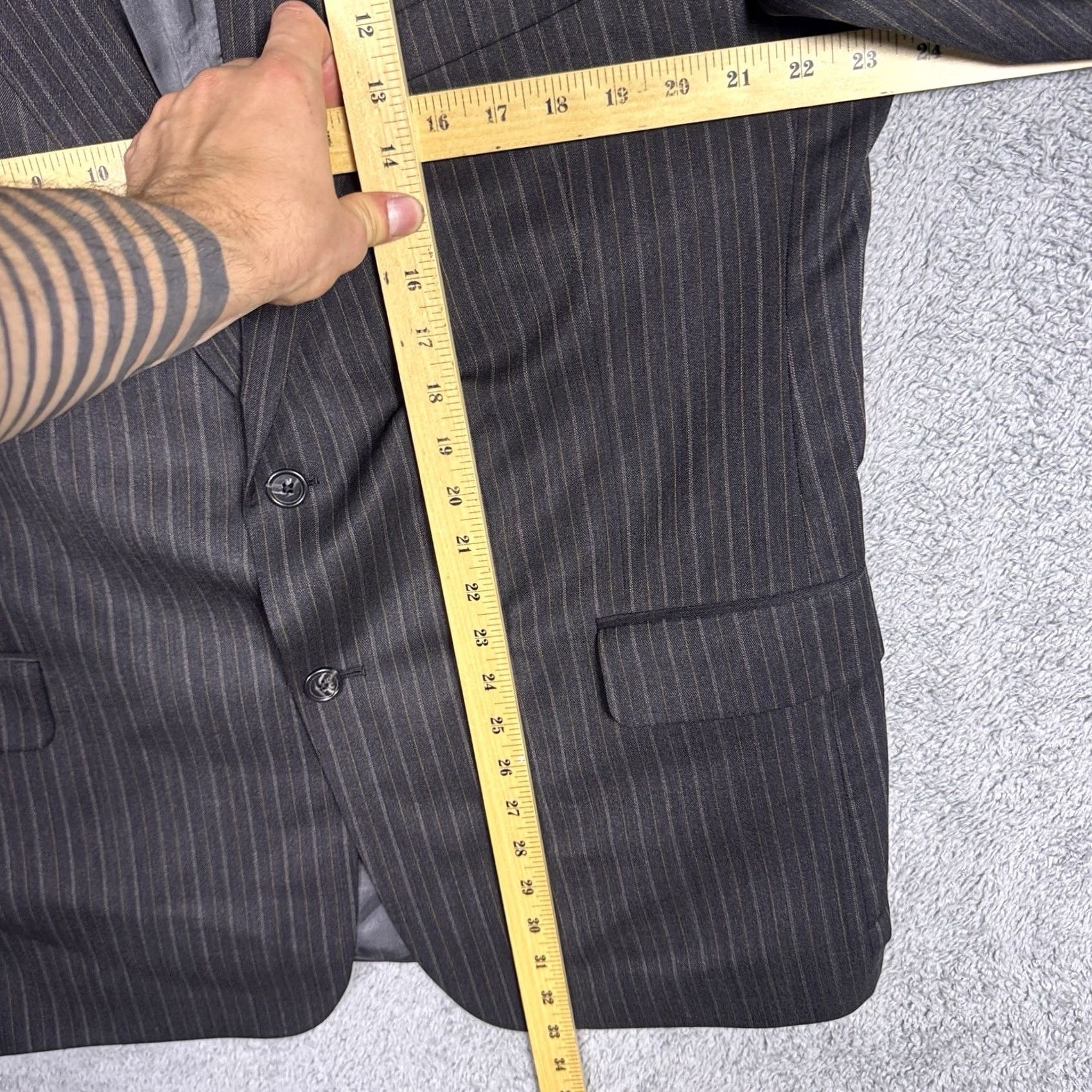 Jos. A. Bank Jos A Bank Suit Mens 46R 38x28 Signature Gordon Office Wool Pinstripe Cuffed Set Size 46R - 4 Thumbnail