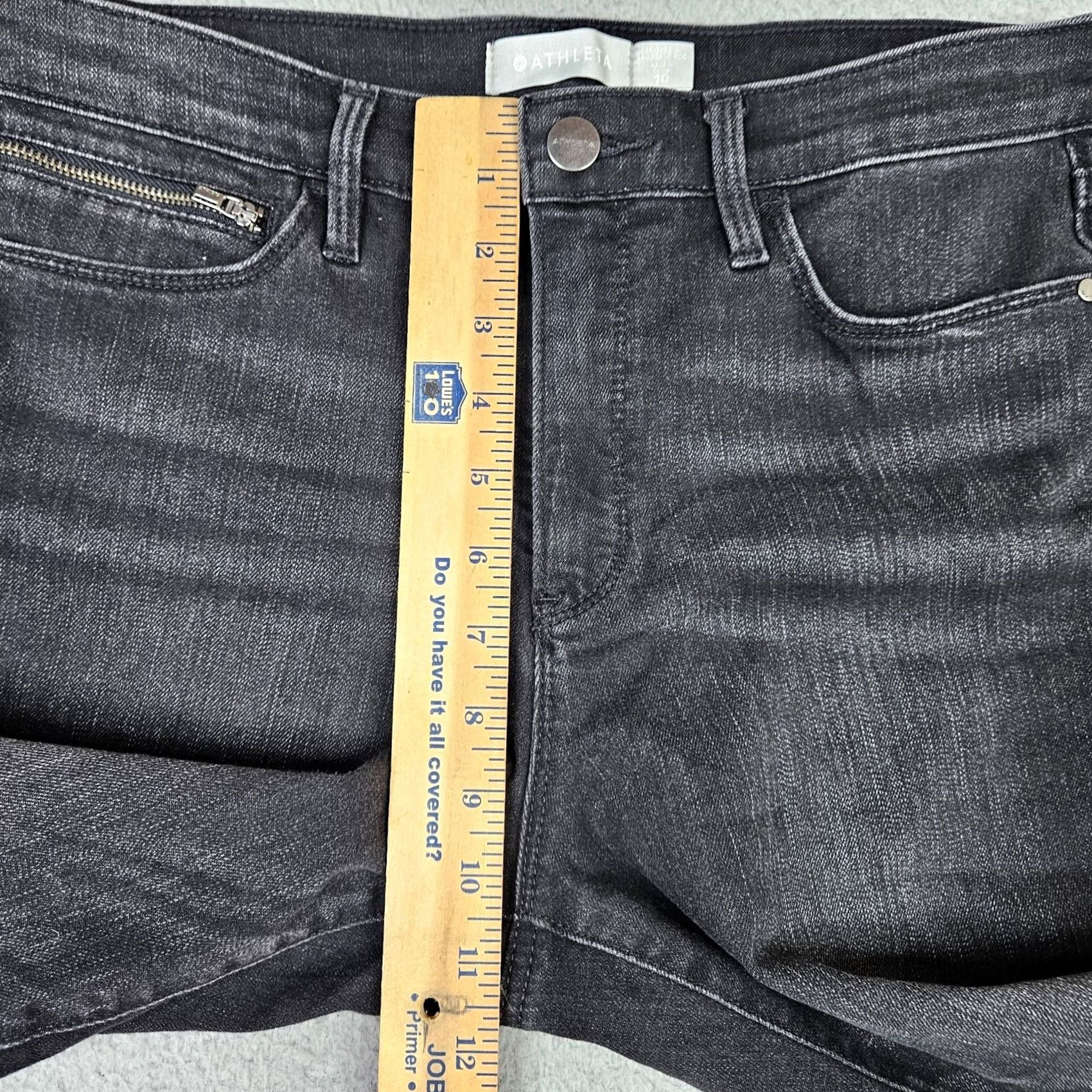 Athleta Athleta Sculptek Women's Denim Jeans Side Zipper Black 10 Modern Regular Fit Stretch 5-Pocket Non-Sheer Casual Pants Mens Womens Girls Size 32" / US 10 / IT 46 - 6 Thumbnail