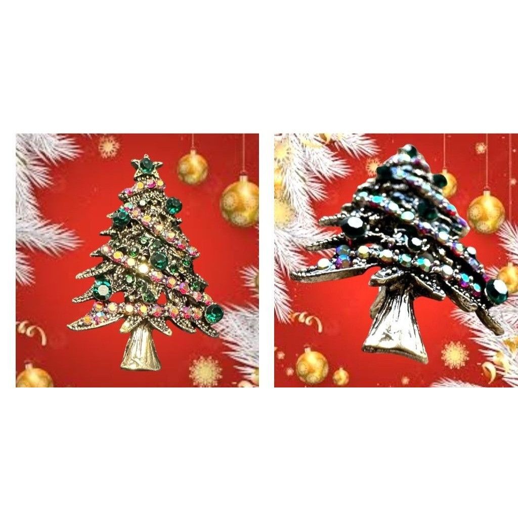 Handmade Christmas in Dixie Brooch Pin New Topaz Garland Garnet Green Size ONE SIZE - 8 Thumbnail