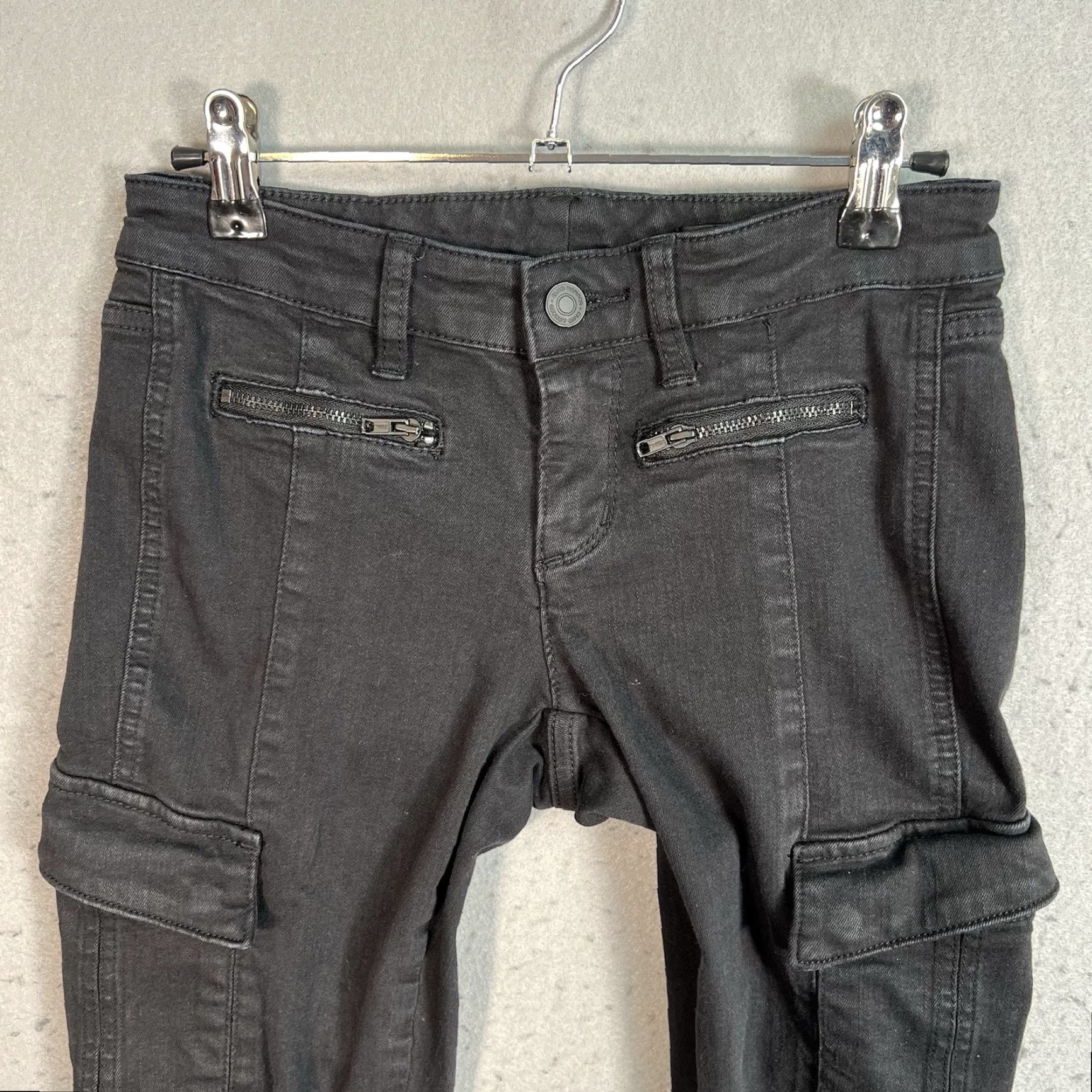 Club Monaco VINTAGE Club Monaco Cargo Skinny Pants Womens 00 Black Pockets Size 24" / US 00 / IT 34 - 7 Thumbnail