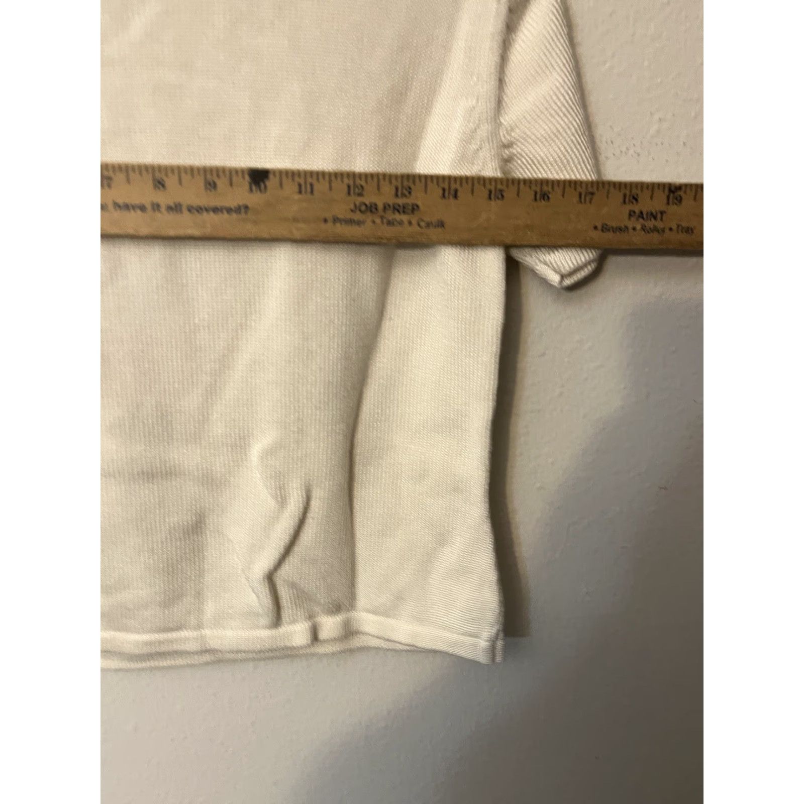 Talbots Talbots Shirt Womens PS Ivory Knit Short Sleeve Crew Neck Rayon Cotton Size S / US 4 / IT 40 - 5 Thumbnail