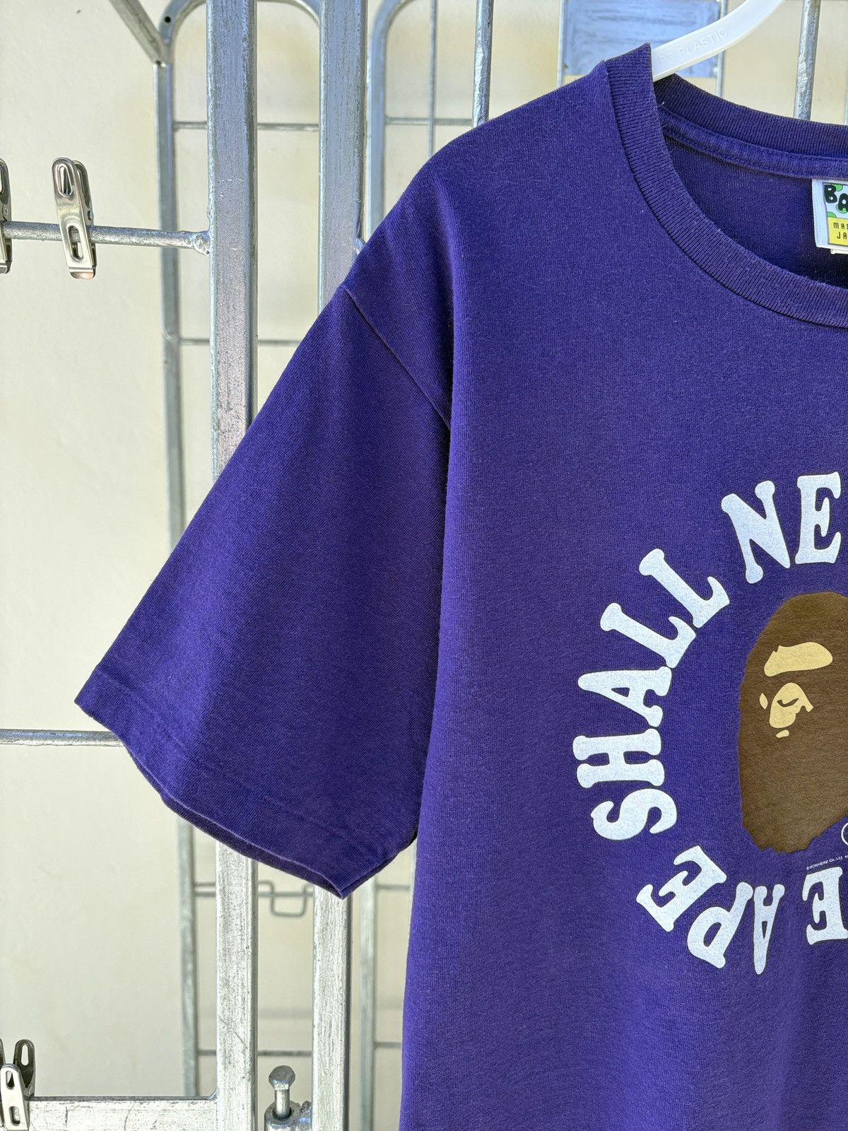 Bape BAPE A Bathing Ape Ape Shall Never Kill Ape purple tee Size US M / EU 48-50 / 2 - 5 Thumbnail
