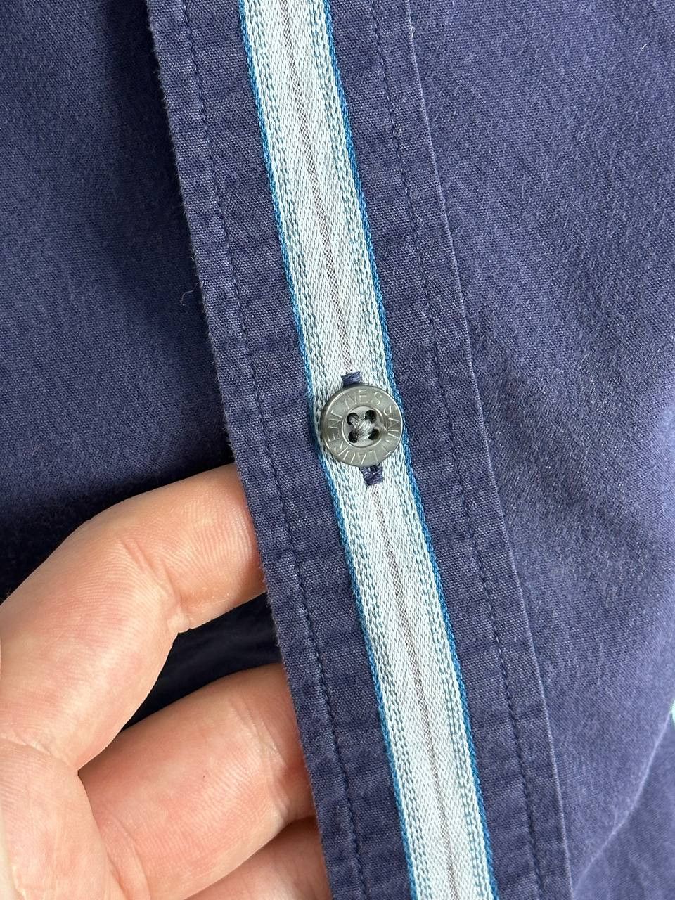 Vintage × Yves Saint Laurent Cotton YSL Shirt Blue Striped Longsleeve Button Up Size US L / EU 52-54 / 3 - 6 Thumbnail