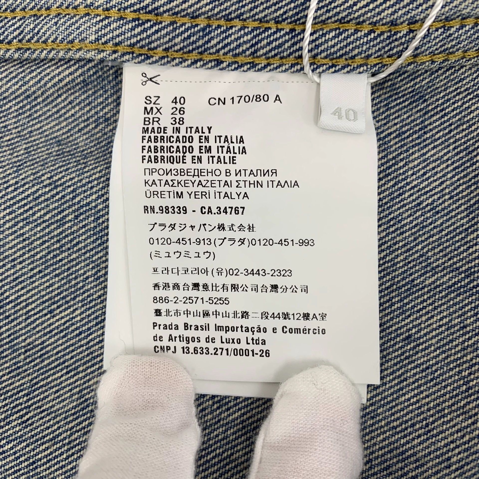 Prada Prada Gradient Logo Triangle Label Cotton Long-Sleeve Shirt Size US M / EU 48-50 / 2 - 8 Thumbnail