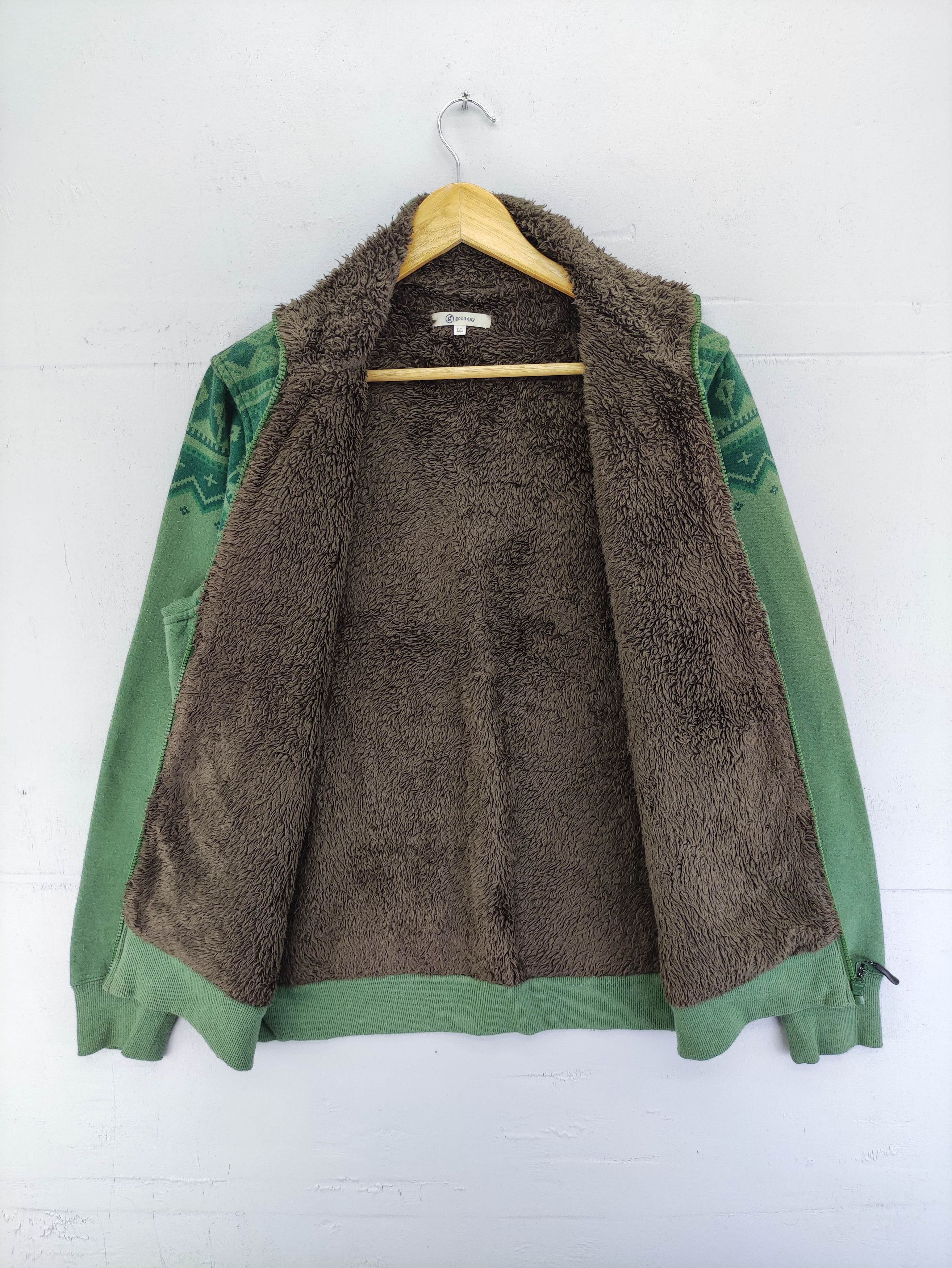 Japanese Brand Vintage Good Day Sweater Jacket Lined Fleece Zipper Size US M / EU 48-50 / 2 - 3 Thumbnail