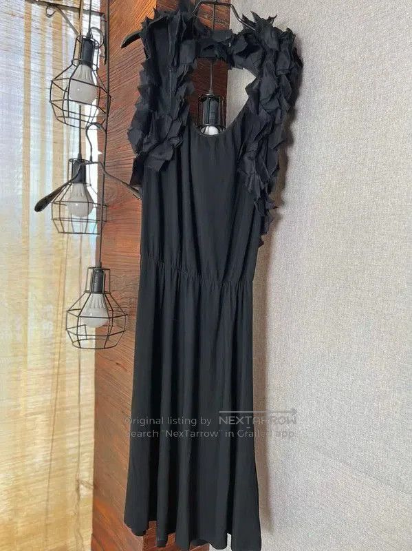 Fendi Fendi Black Long Dress with Frill Details . Size XXS / US 00 / IT 34 - 7 Thumbnail