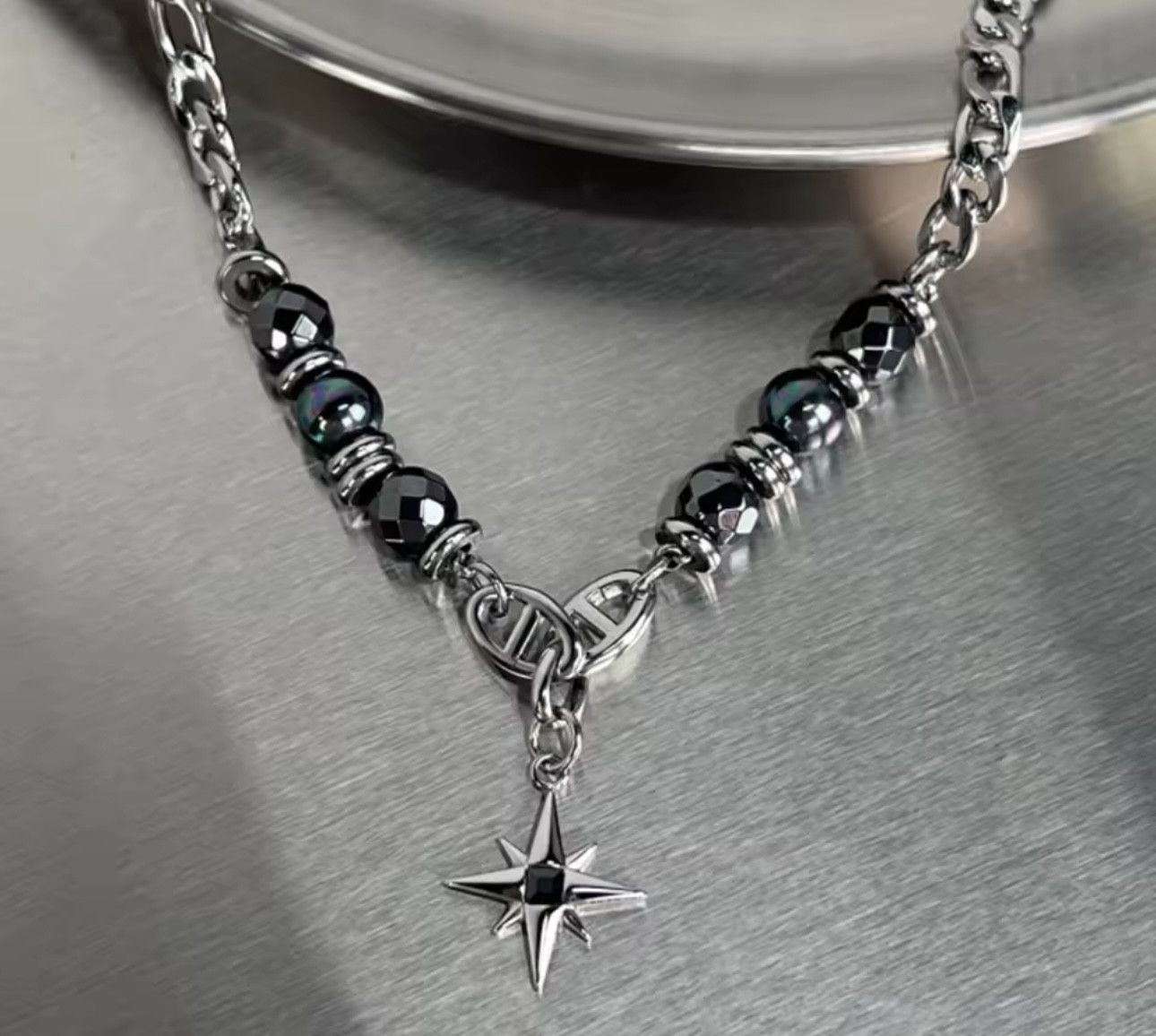 Jewelry Titanium Steel Obsidian Star Necklace Size ONE SIZE - 2 Thumbnail