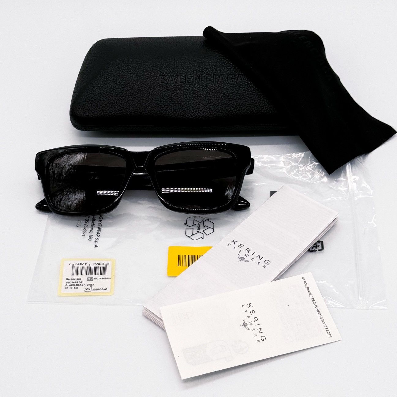 Balenciaga NEW BALENCIAGA BB0346S 001 SQUARE BLACK UNISEX SUNGLASSES Size ONE SIZE - 9 Thumbnail