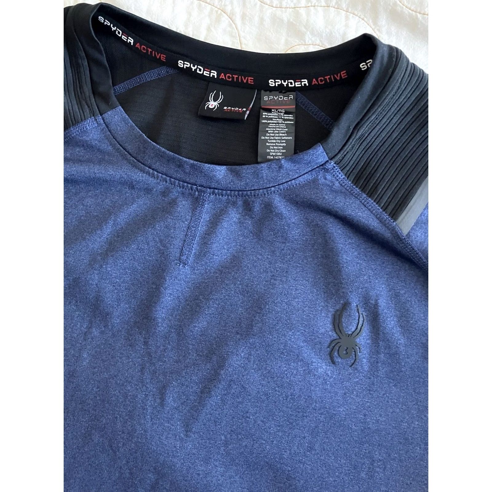 Spyder Spyder Active Men’s Blue Reflective Long Sleeve Shirt Pullover Crew Neck Quick Dry Stretch Size US XL / EU 56 / 4 - 2 Thumbnail
