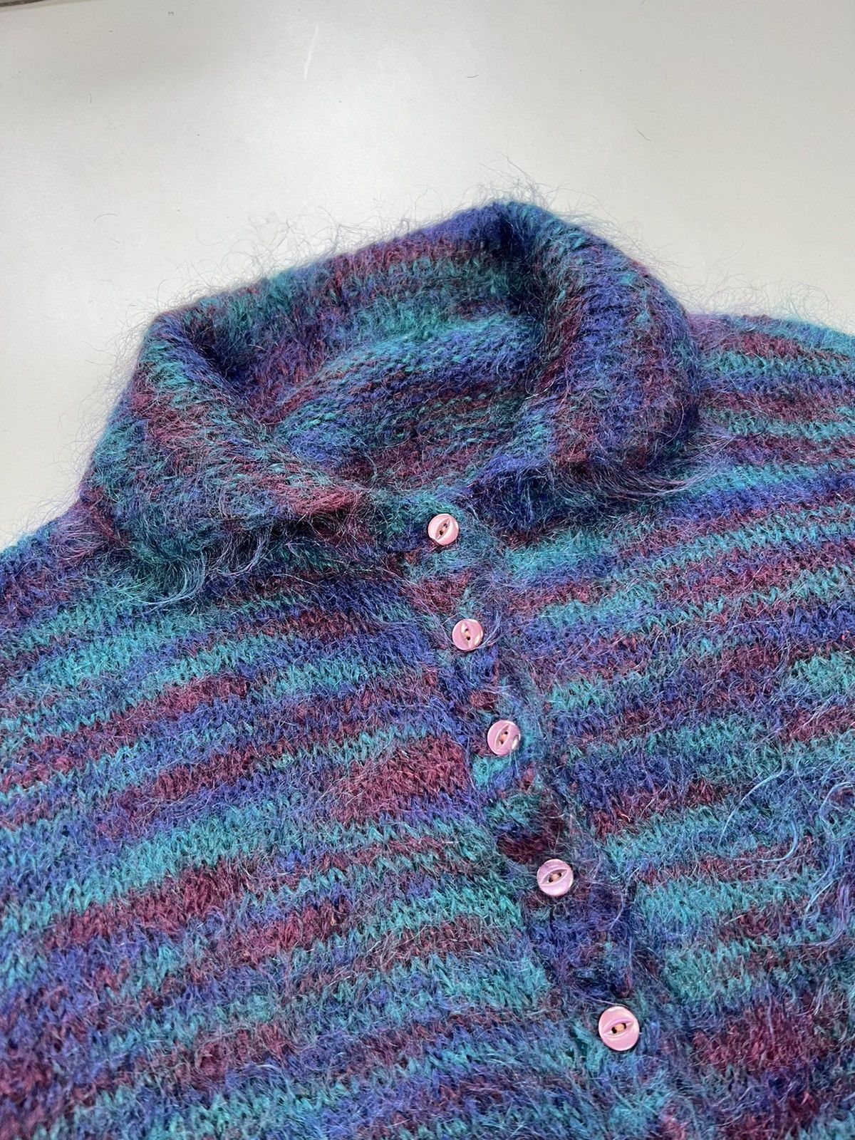 Japanese Brand Blue mohair boxy cardigan Size US S / EU 44-46 / 1 - 6 Thumbnail