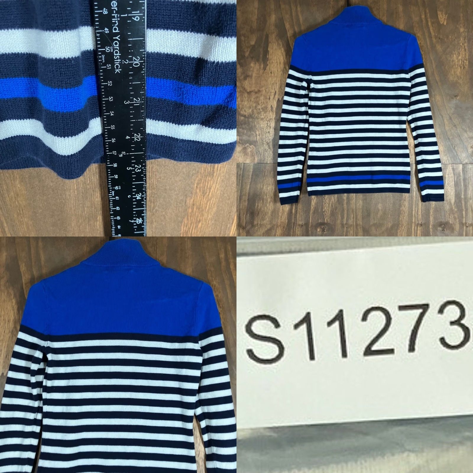 Eddie Bauer Ralph Lauren Womens Sweater Blue Multicolored Striped 1/2 Zip Long Sleeve XS Size XS / US 0-2 / IT 36-38 - 8 Thumbnail