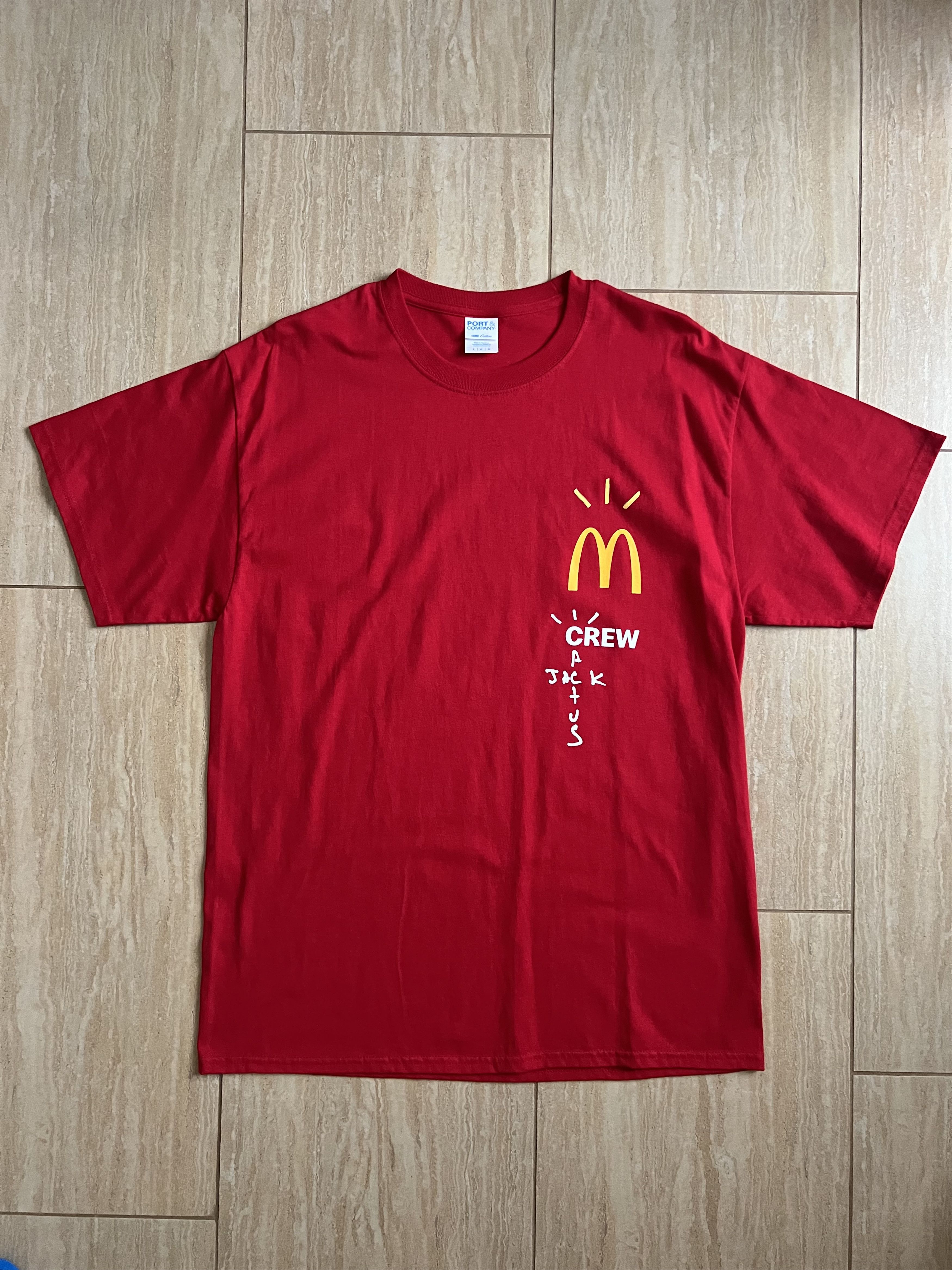 Travis Scott Size L - Travis Scott x McDonald's Crew T-shirt Red Size US L / EU 52-54 / 3 - 1 Thumbnail