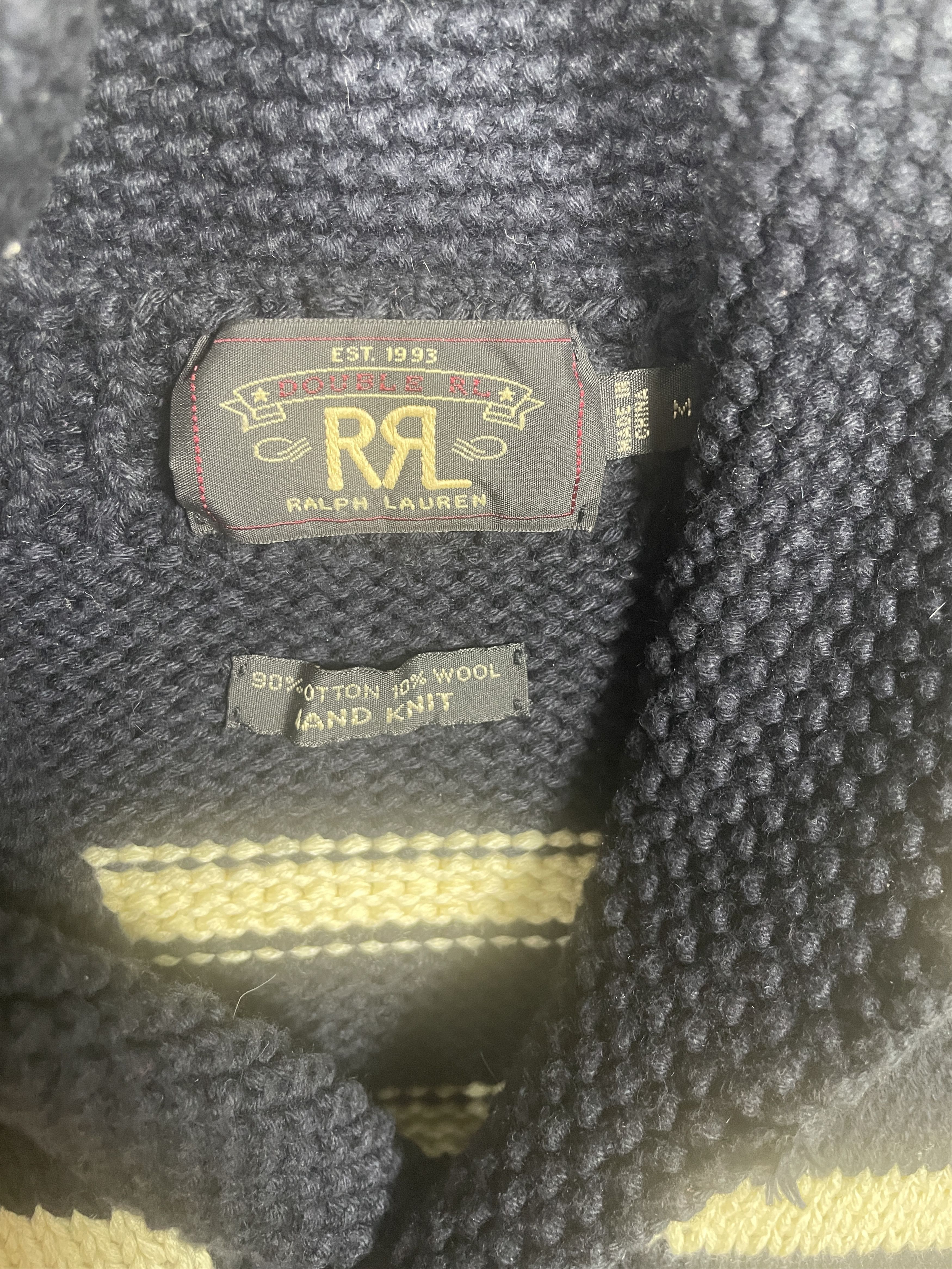 RRL Ralph Lauren RRL Ralph Lauren Cardigan Black White Size US M / EU 48-50 / 2 - 3 Thumbnail