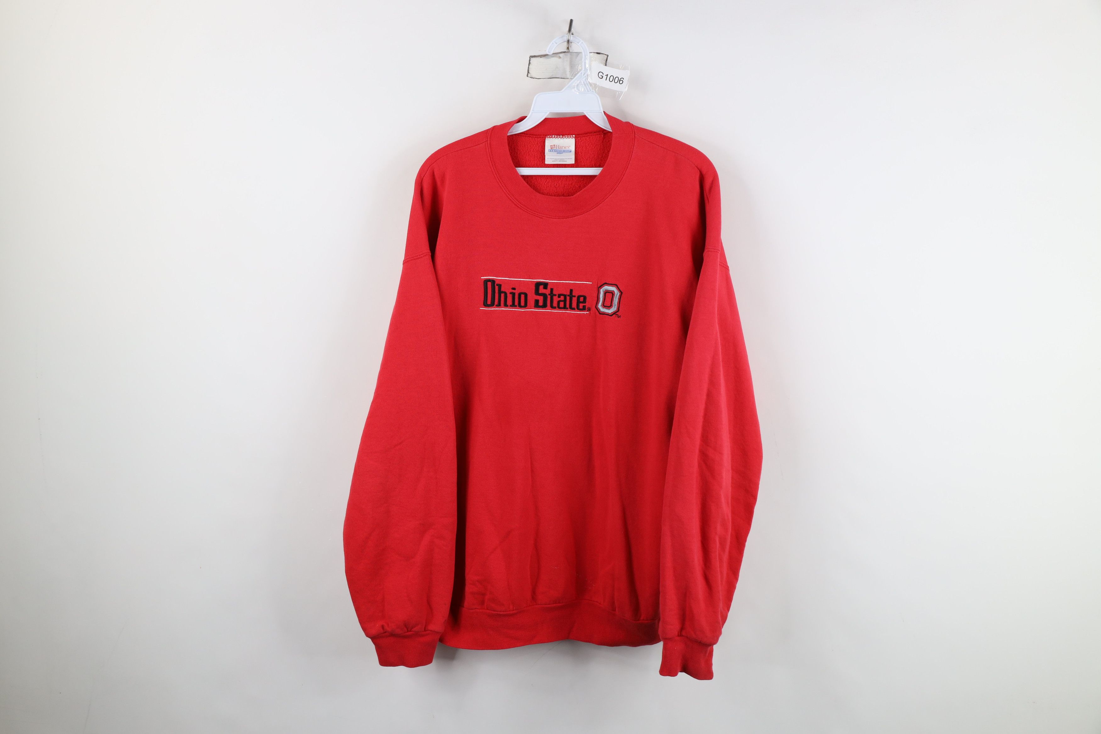Vintage Vintage 90s Spell Out Ohio State University Sweatshirt Red Size US L / EU 52-54 / 3 - 1 Thumbnail