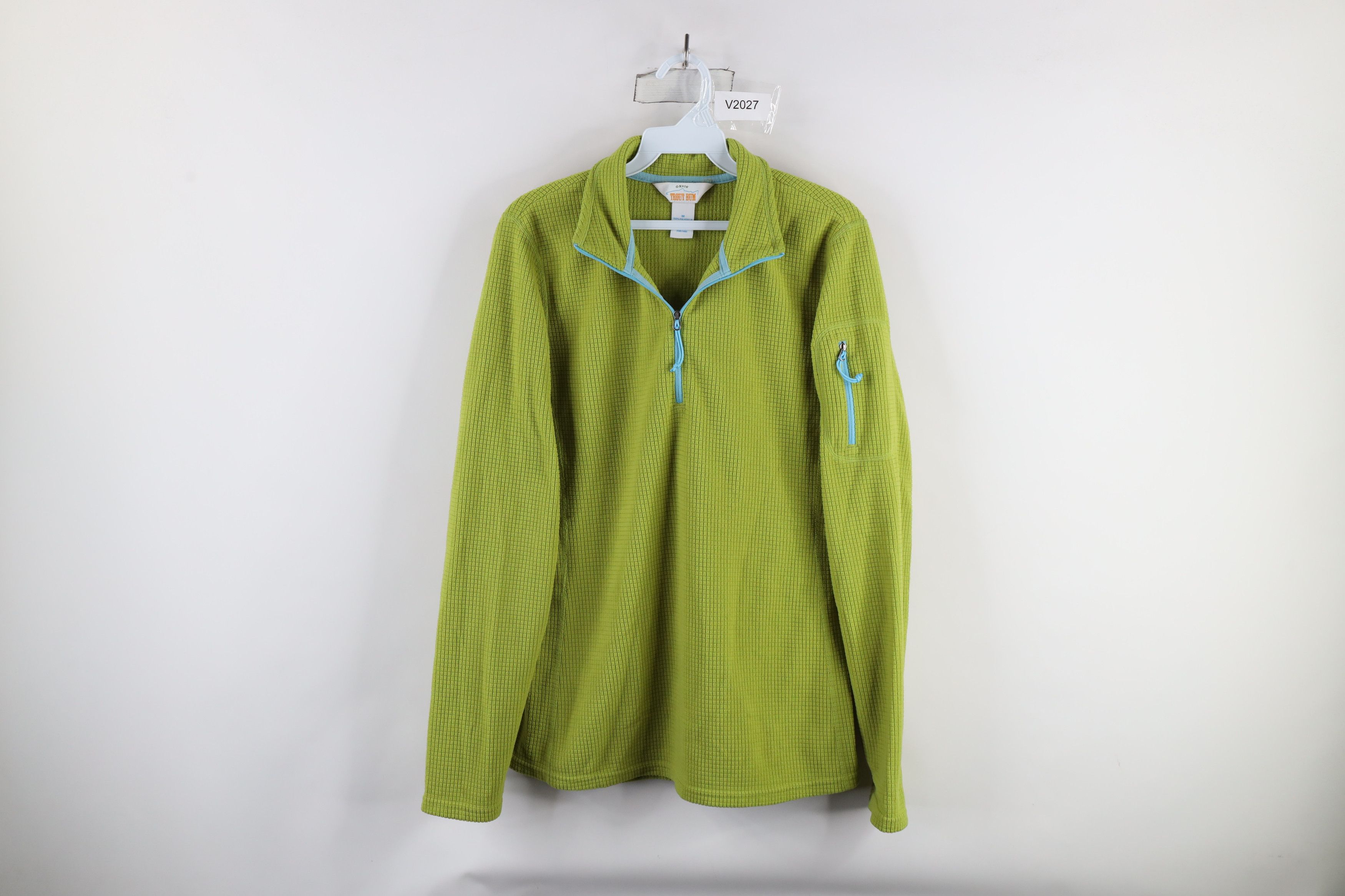 Orvis × Vintage Orvis Trout Bum Fleece Half Zip Pullover Sweater Lime Green Size US M / EU 48-50 / 2 - 1 Thumbnail