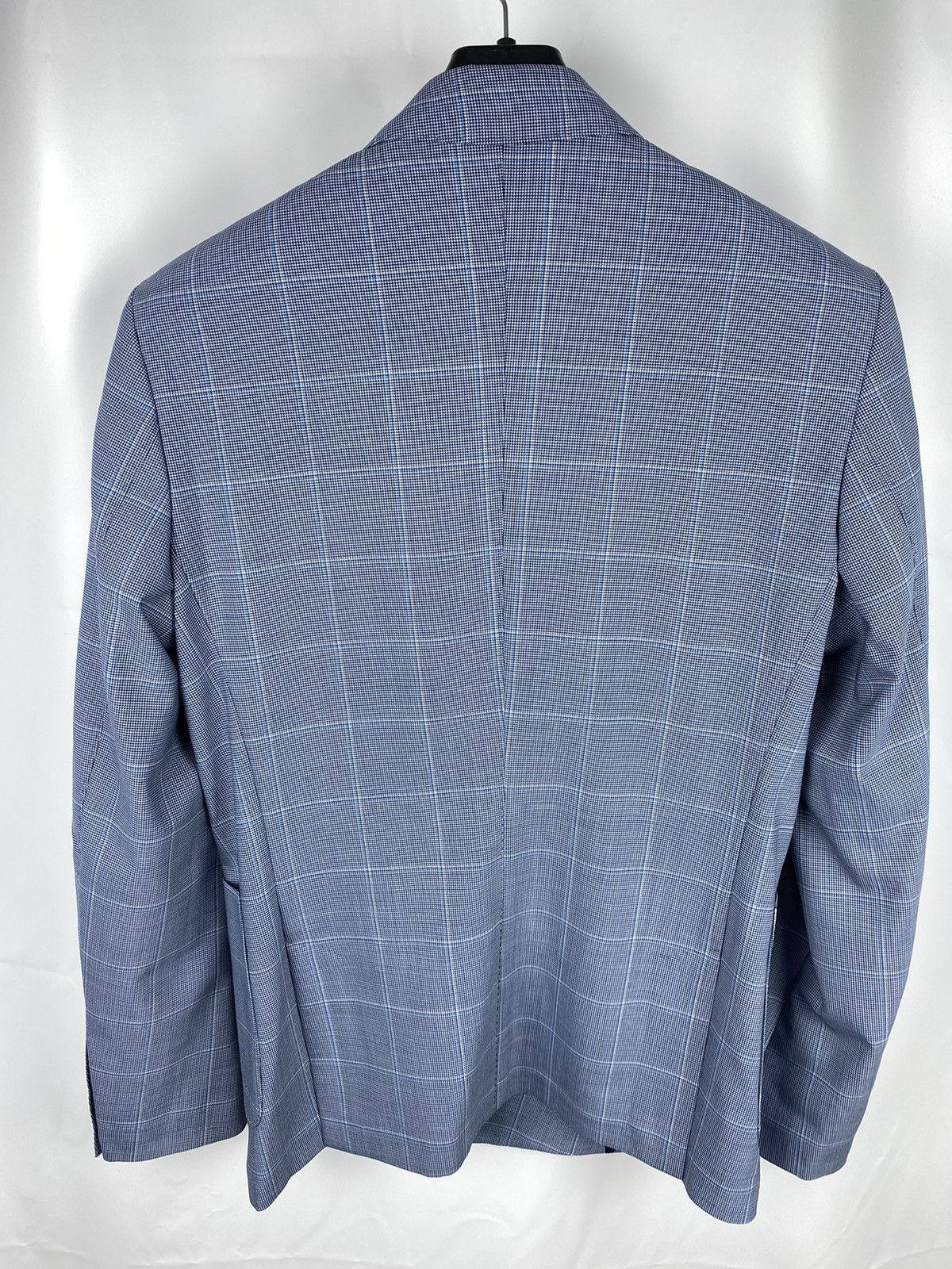 Designer Piserro Check Blazer Linen-Wool-Polyester Double-Breasted Size 38R - 2 Thumbnail