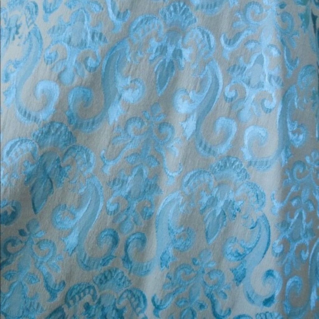 Vintage Womens French Blue Brocade Strapless Dress satin Ribbon Belt Size S / US 4 / IT 40 - 5 Thumbnail