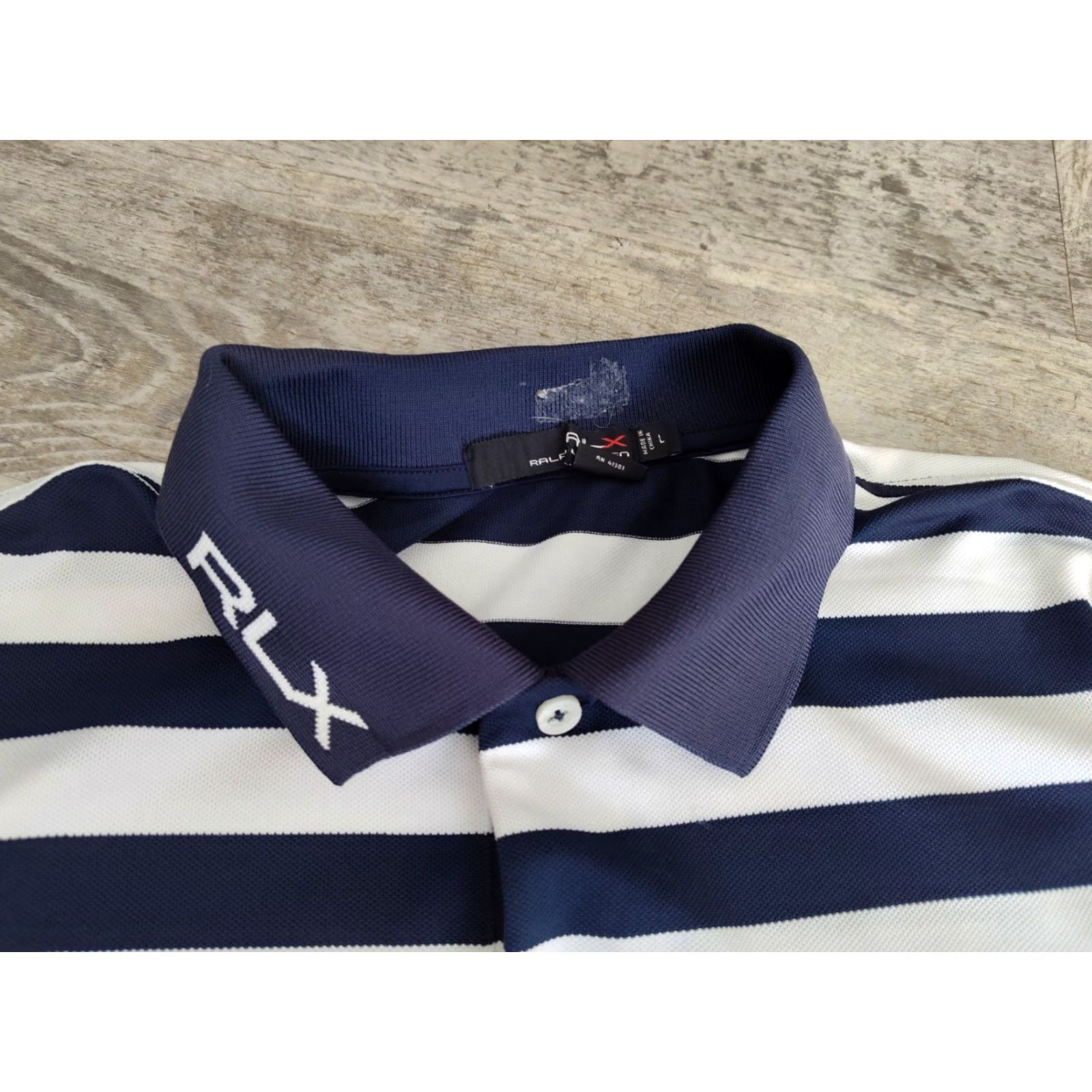 RLX Ralph Lauren RLX Ralph Lauren Polo Shirt Mens Large Striped Golf Collared Blue White Size US L / EU 52-54 / 3 - 6 Thumbnail