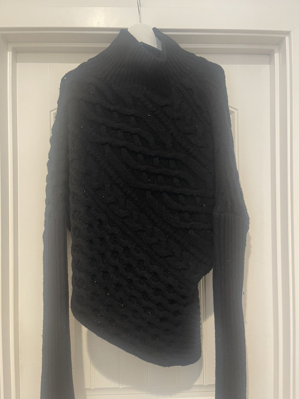 Sacai Sacai Black Asymmetric Turtleneck Sweater Size M / US 6-8 / IT 42-44 - 9 Thumbnail