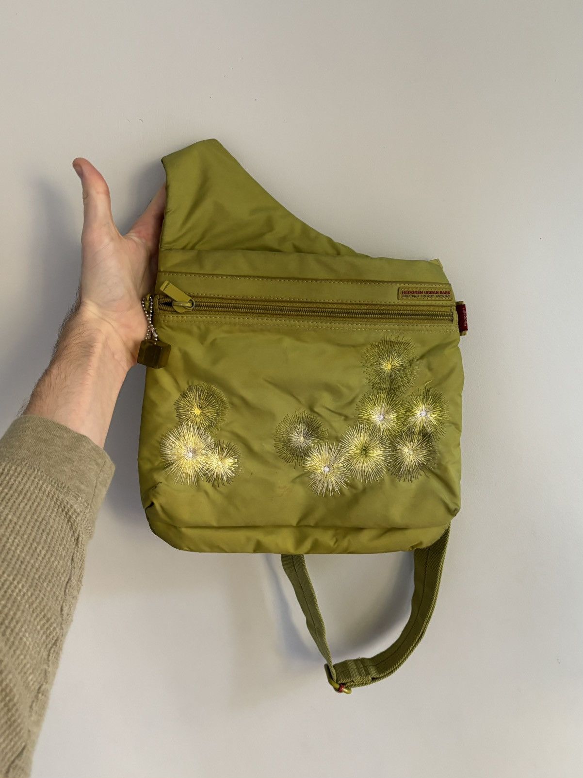 Vintage Vintage Hedgren Urban Bags Crossbody Prada Green Nylon Sling Size ONE SIZE - 1 Thumbnail