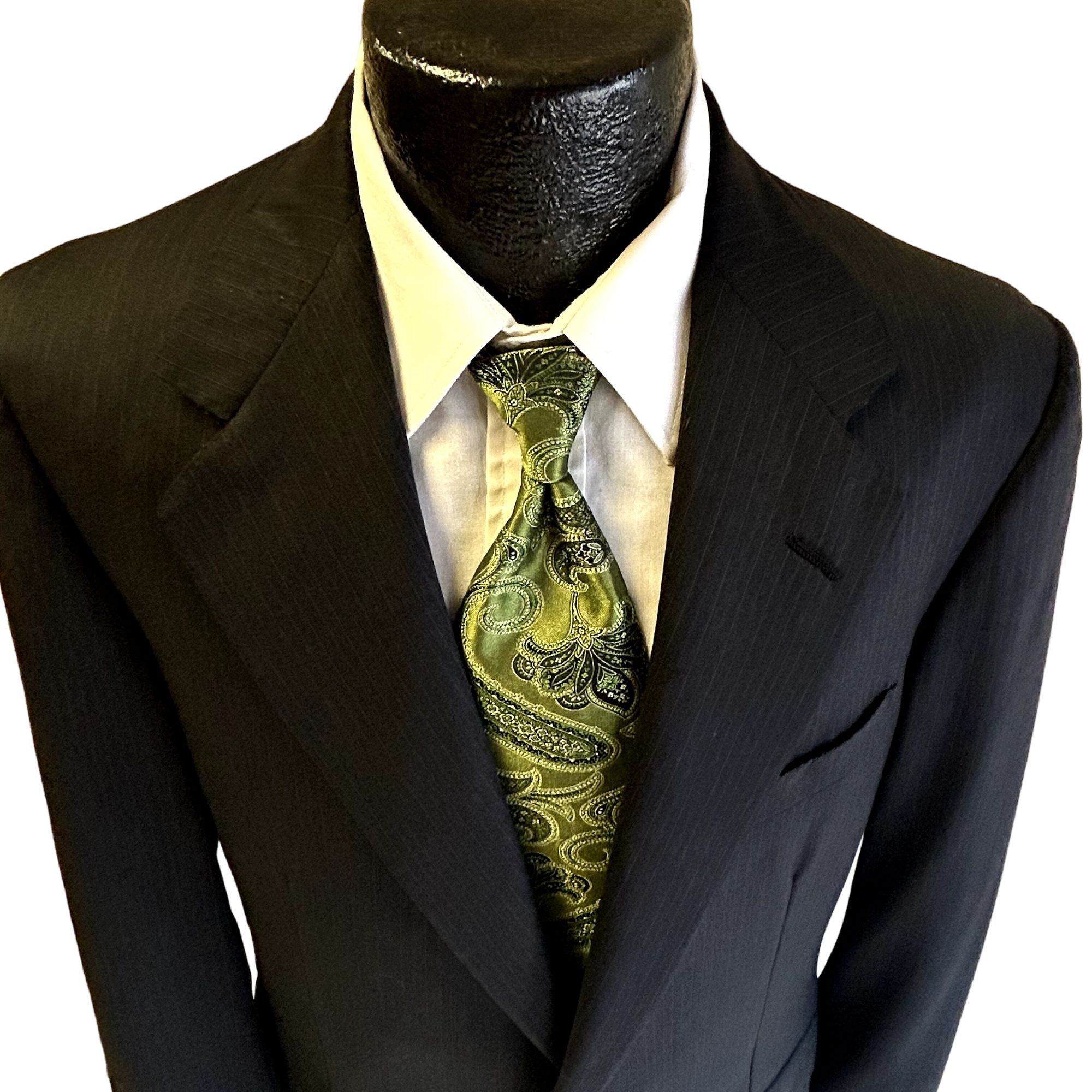 Oxxford Clothes Oxxford Clothes RENAISSANCE Black Sport Coat Blue PIN STRIPE Grailed