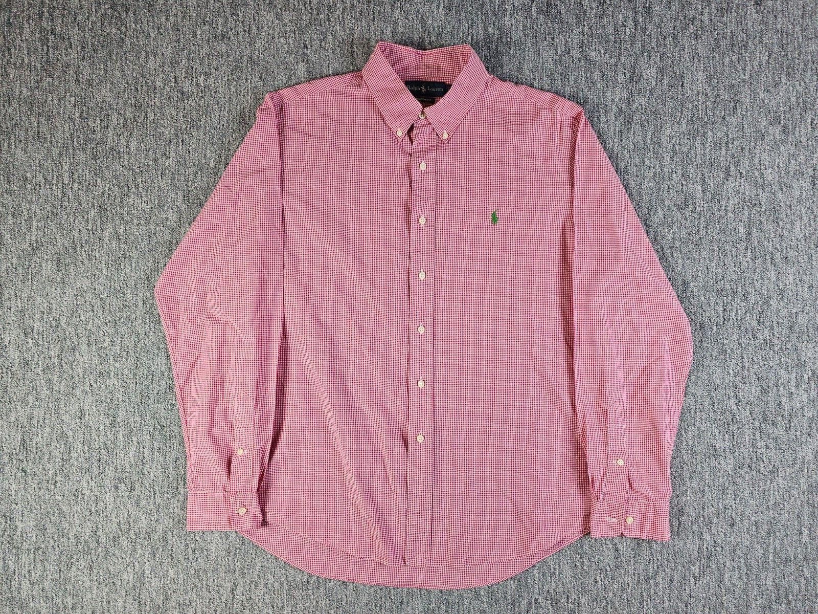 Ralph Lauren Polo Ralph Lauren Custom Fit Plaid Button-Down Shirt XL Pink Size US XL / EU 56 / 4 - 1 Thumbnail