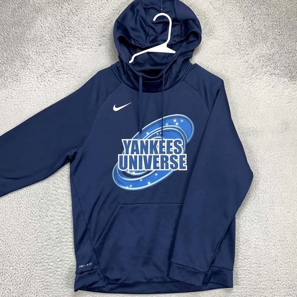 Nike Nike Dri-Fit Sweatshirt Hoodie Yankees Mens Medium Blue Pullover Pocket Sweatshirt Size US M / EU 48-50 / 2 - 2 Thumbnail