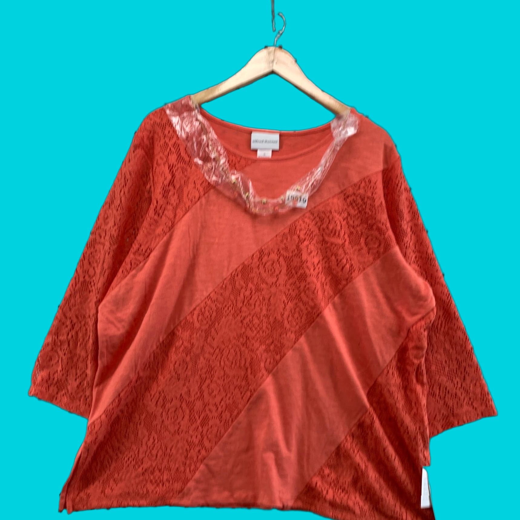 Vintage VINTAGE Alfred Dunner Shirt Womens XL Pink 3/4 Sleeve Lace NWT 24.5x27 Size XL / US 12-14 / IT 48-50 - 1 Thumbnail