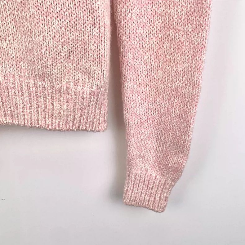 Loro Piana LORO PIANA Pink cotton long sleeve knitted sweater with V Size M / US 6-8 / IT 42-44 - 4 Thumbnail