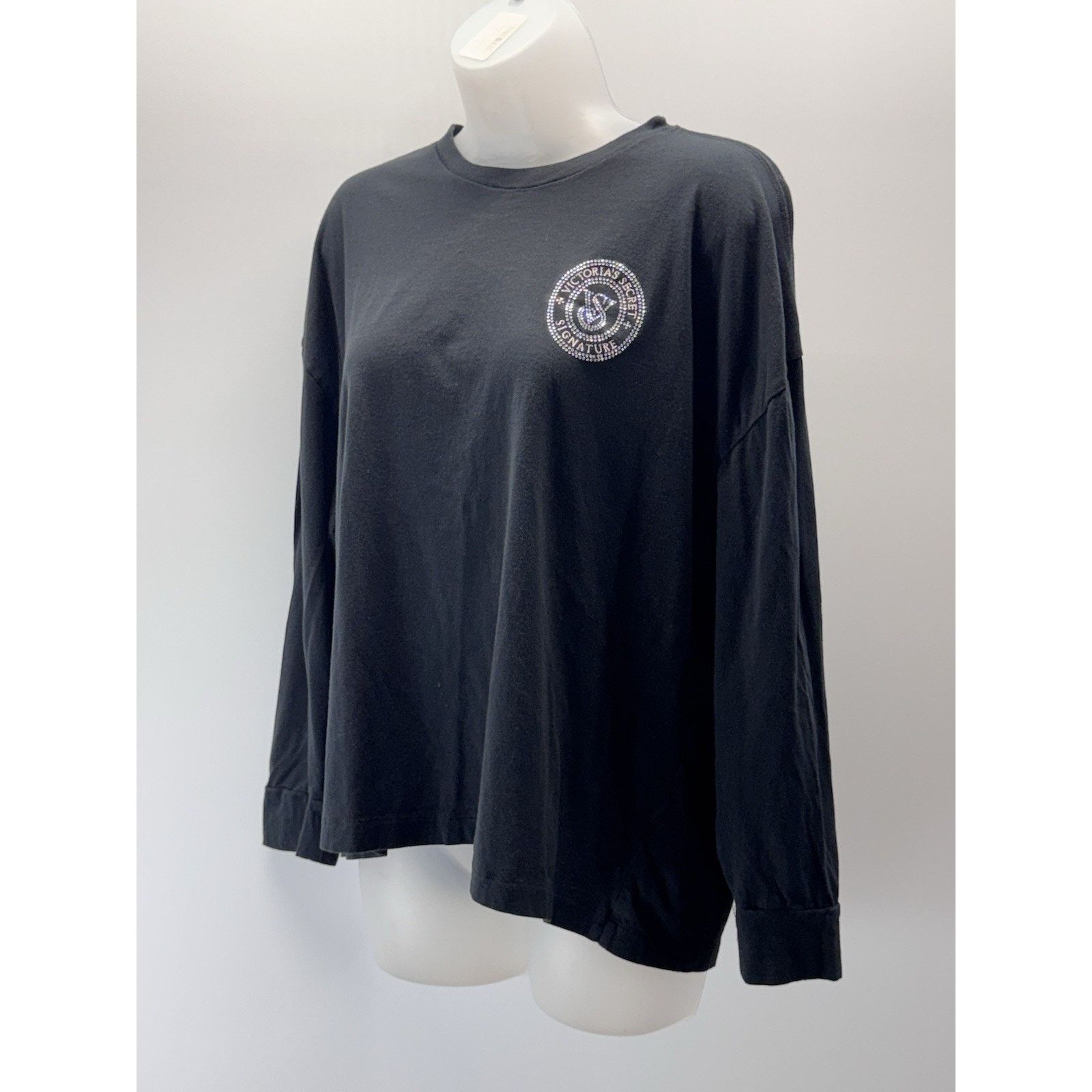 Victoria's Secret Victoria’s Secret Black Bling Logo Shirt Women’s Size L Size L / US 10 / IT 46 - 2 Thumbnail