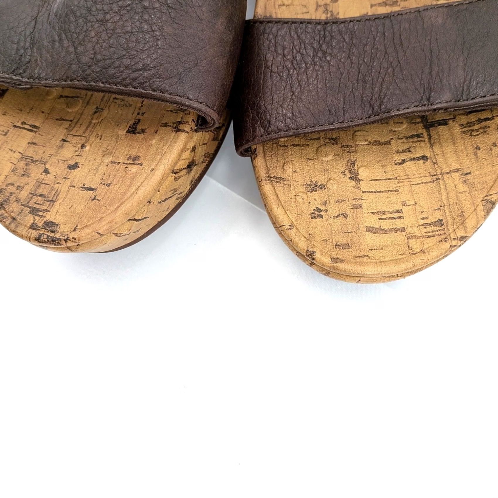 Vionic Vionic Pepper Brown Leather Cork Wedge Slide Sandals - Women 9 Size US 9 / IT 39 - 6 Thumbnail