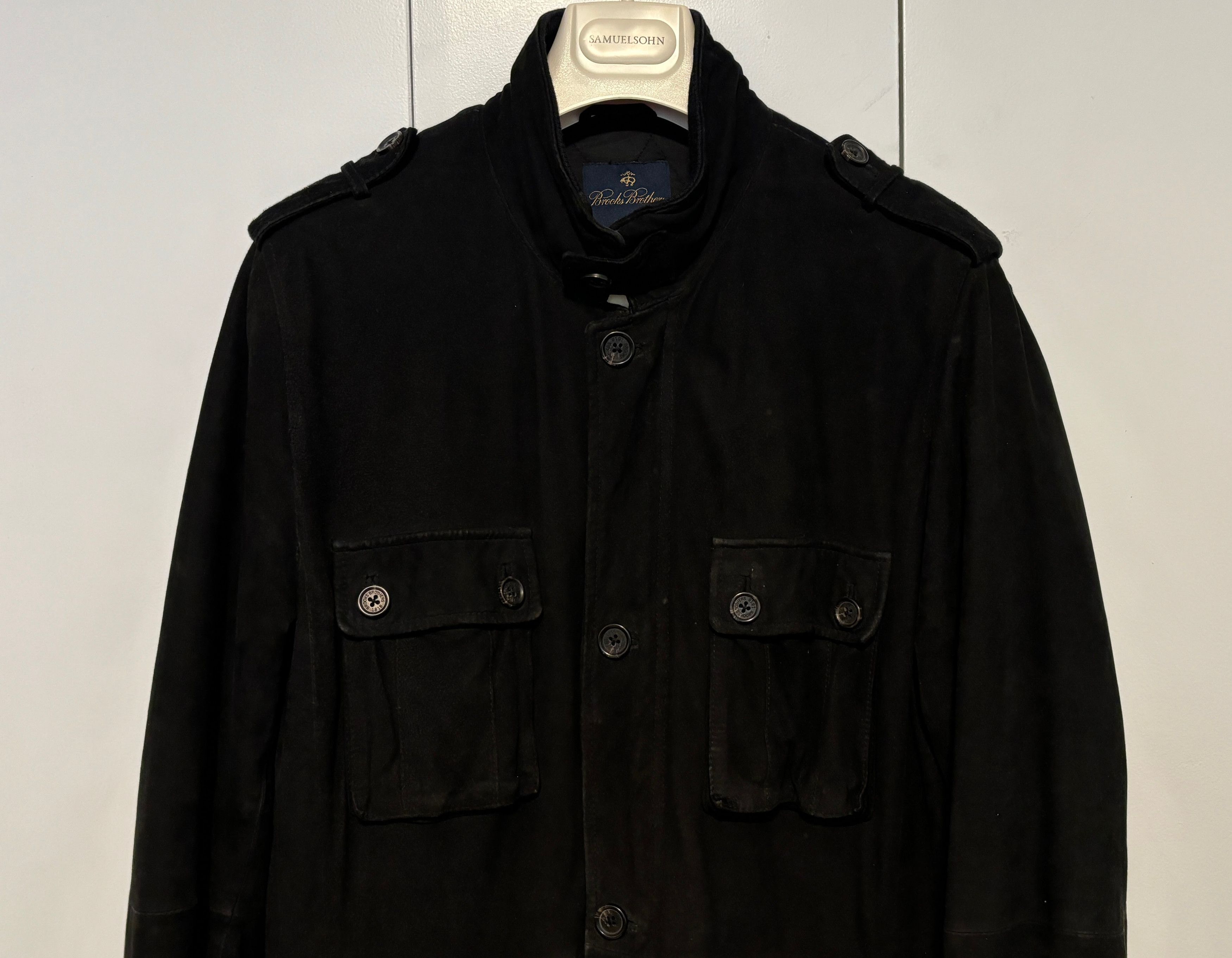 Brooks Brothers $950 Black Suede Field Jacket Size US M / EU 48-50 / 2 - 2 Thumbnail