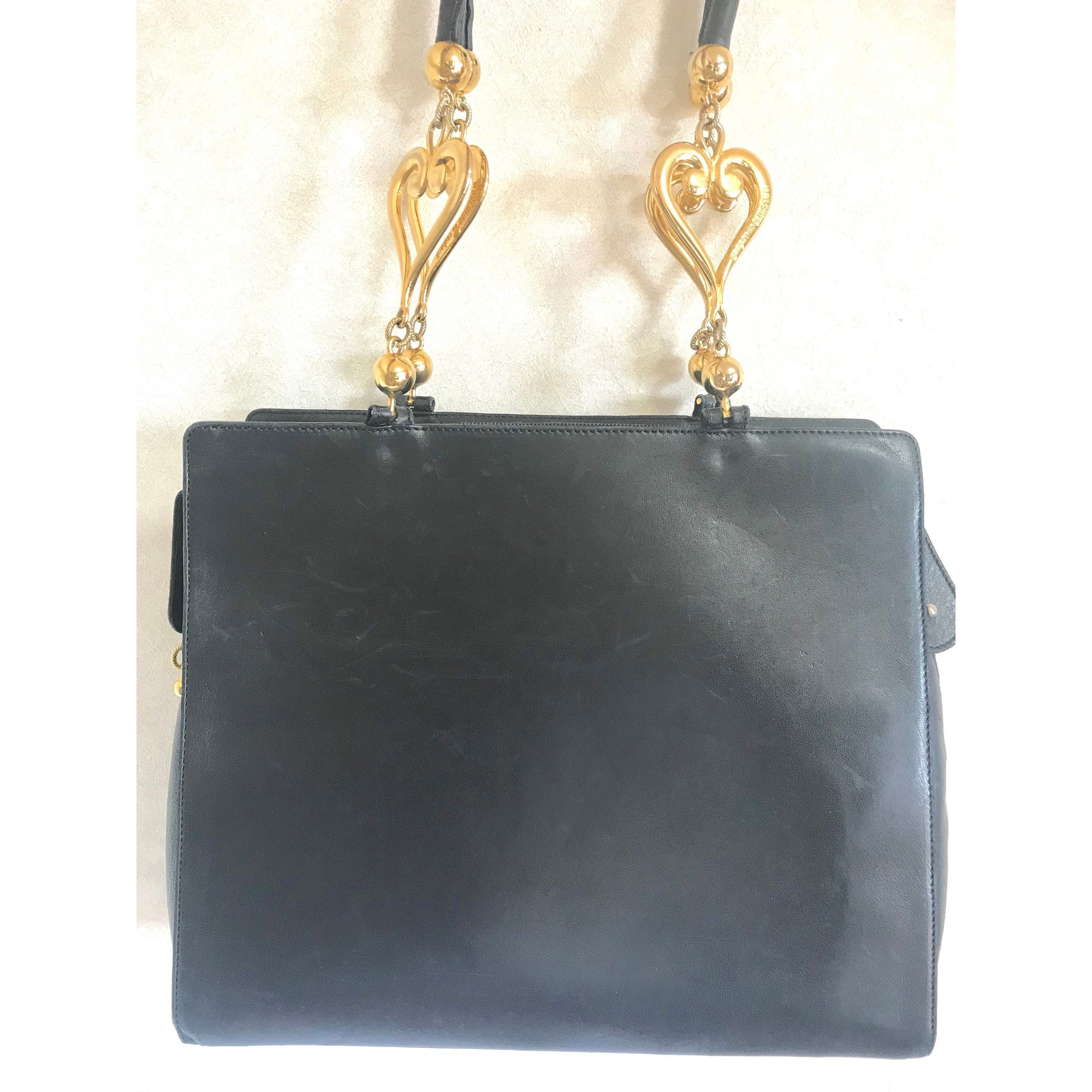 Moschino Vintage Moschino black leather tote shoulder bag Size ONE SIZE - 4 Thumbnail